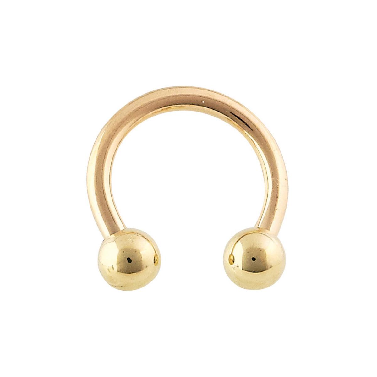 10K Yellow Gold Polished Circular Barbell Body Jewelry