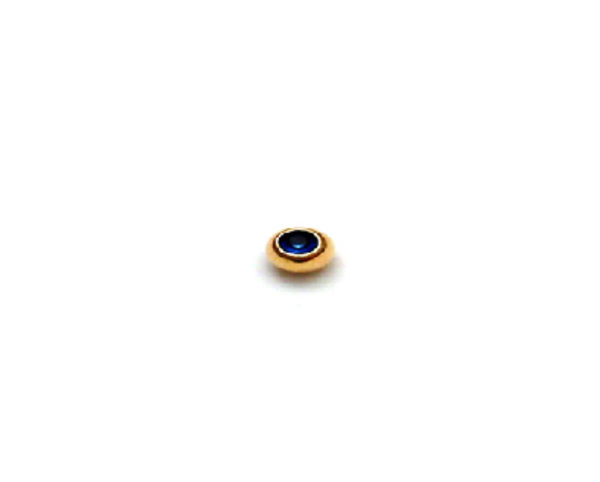 14K Yellow Gold 2mm Sapphire Round Cut CZ Ball Body Jewelry Accessorie