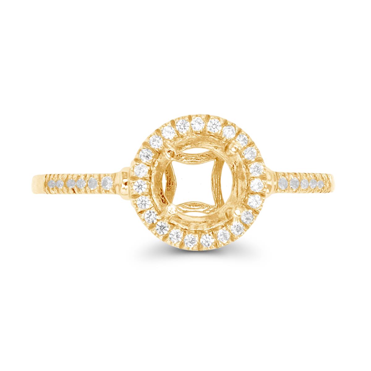 14K Yellow Gold 0.18 CTTW Diamond Semi Mount Halo Ring