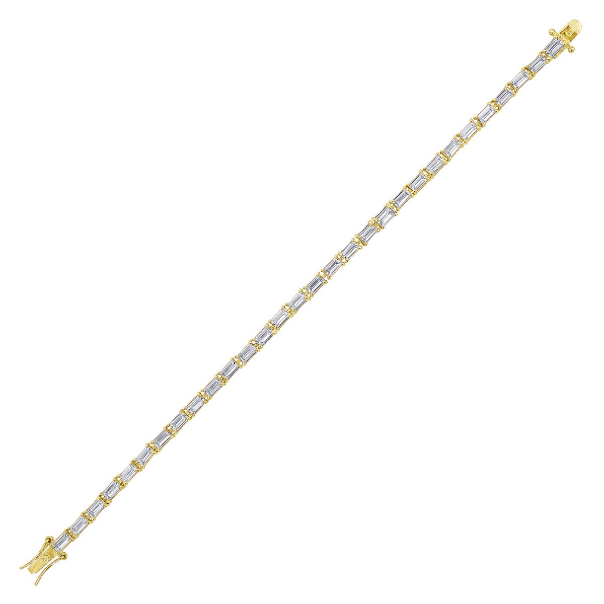 14K Yellow Gold Baguette 7" Tennis Bracelet