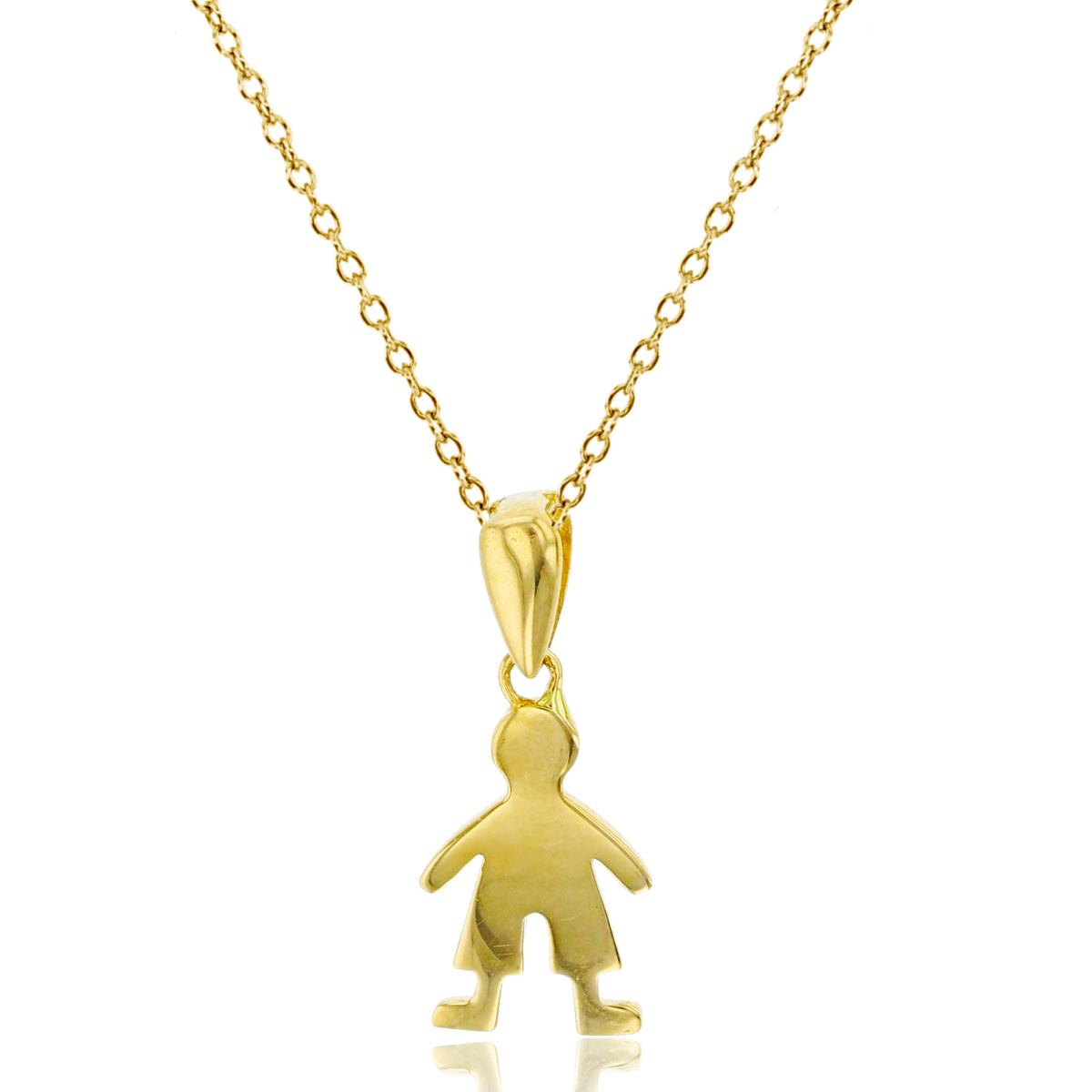 14K Yellow Gold High Polished Boy Shape 18" Necklace