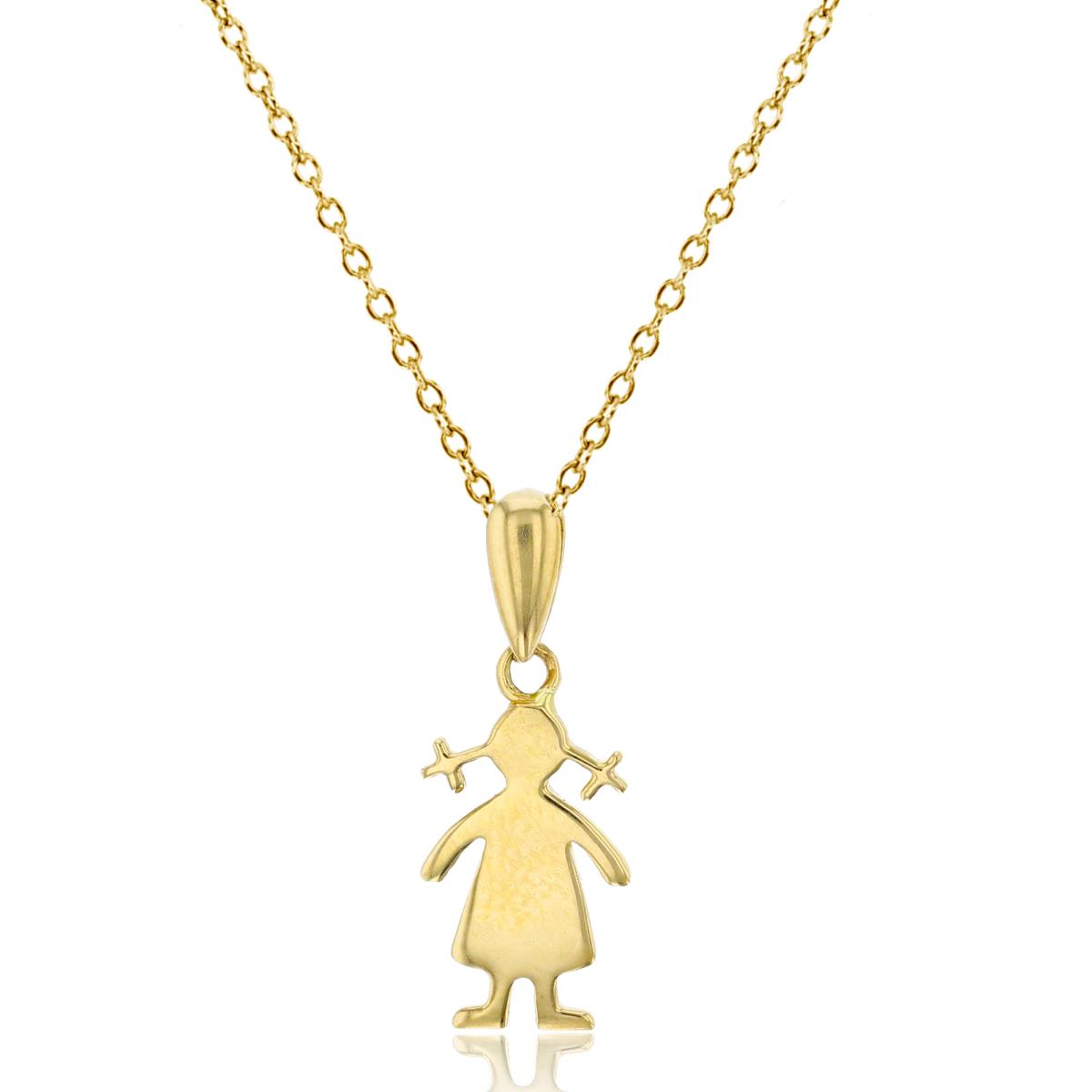 14K Yellow Gold High Polished Girl 18" Necklace
