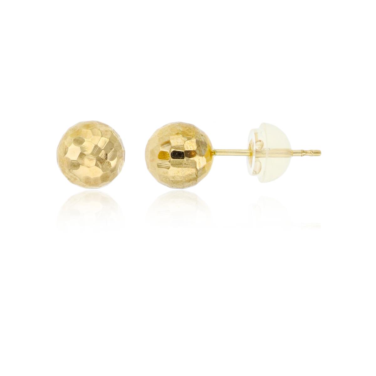 10K Yellow Gold 6mm Disco Ball Stud Earring