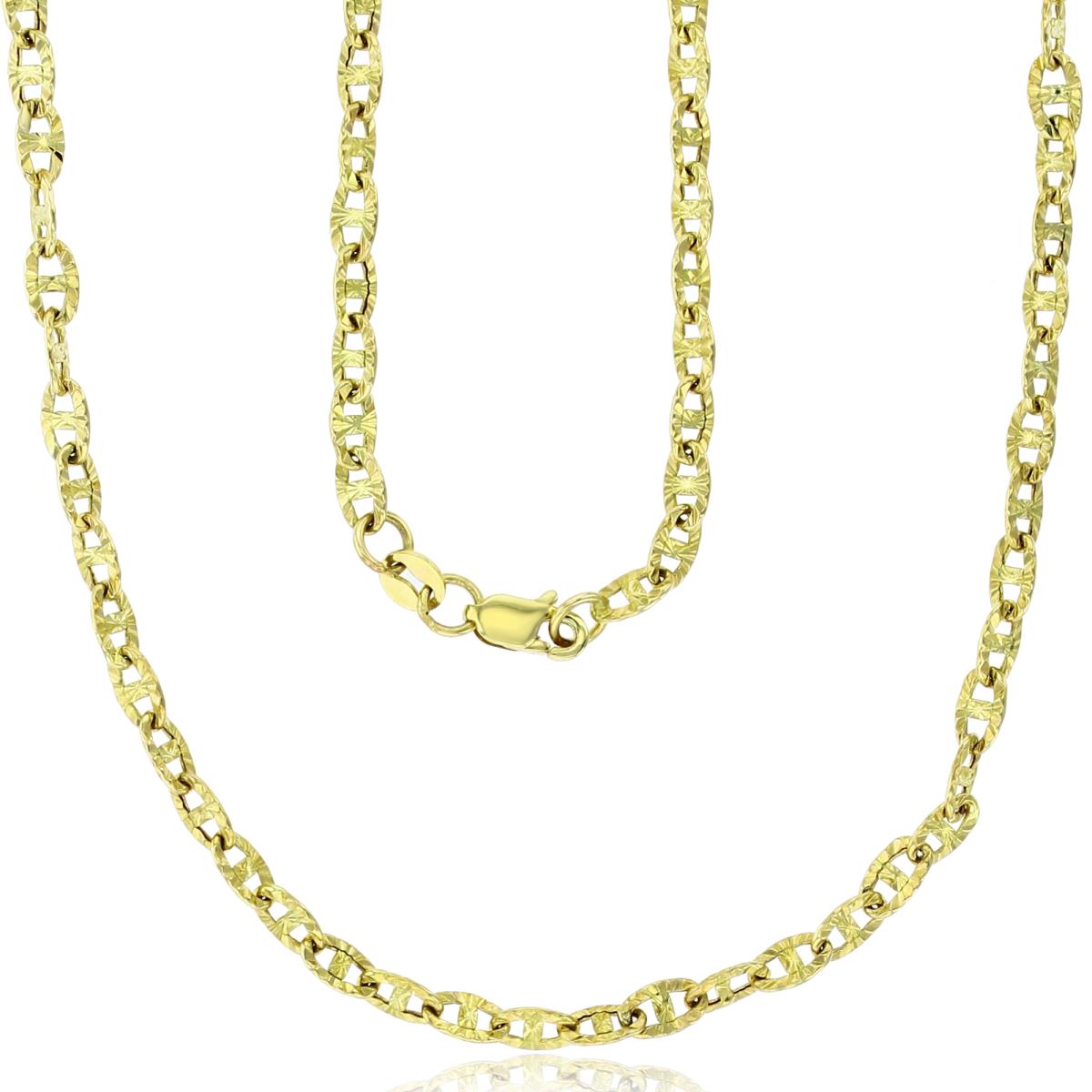 14K Yellow Gold 3.00mm DC Mariner 22" Necklace