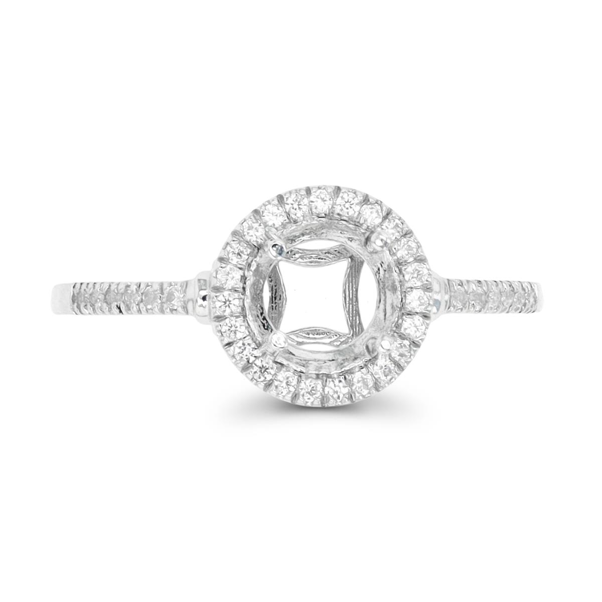 10K White Gold 0.18 CTTW Diamond Semi Mount Halo Ring