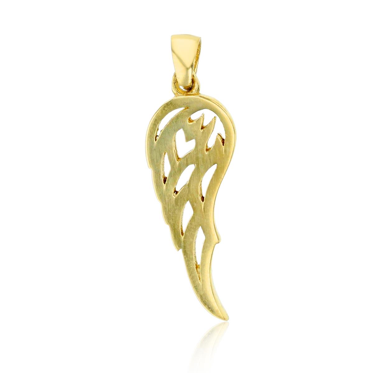 14K Yellow Gold High Polished Wing Pendant