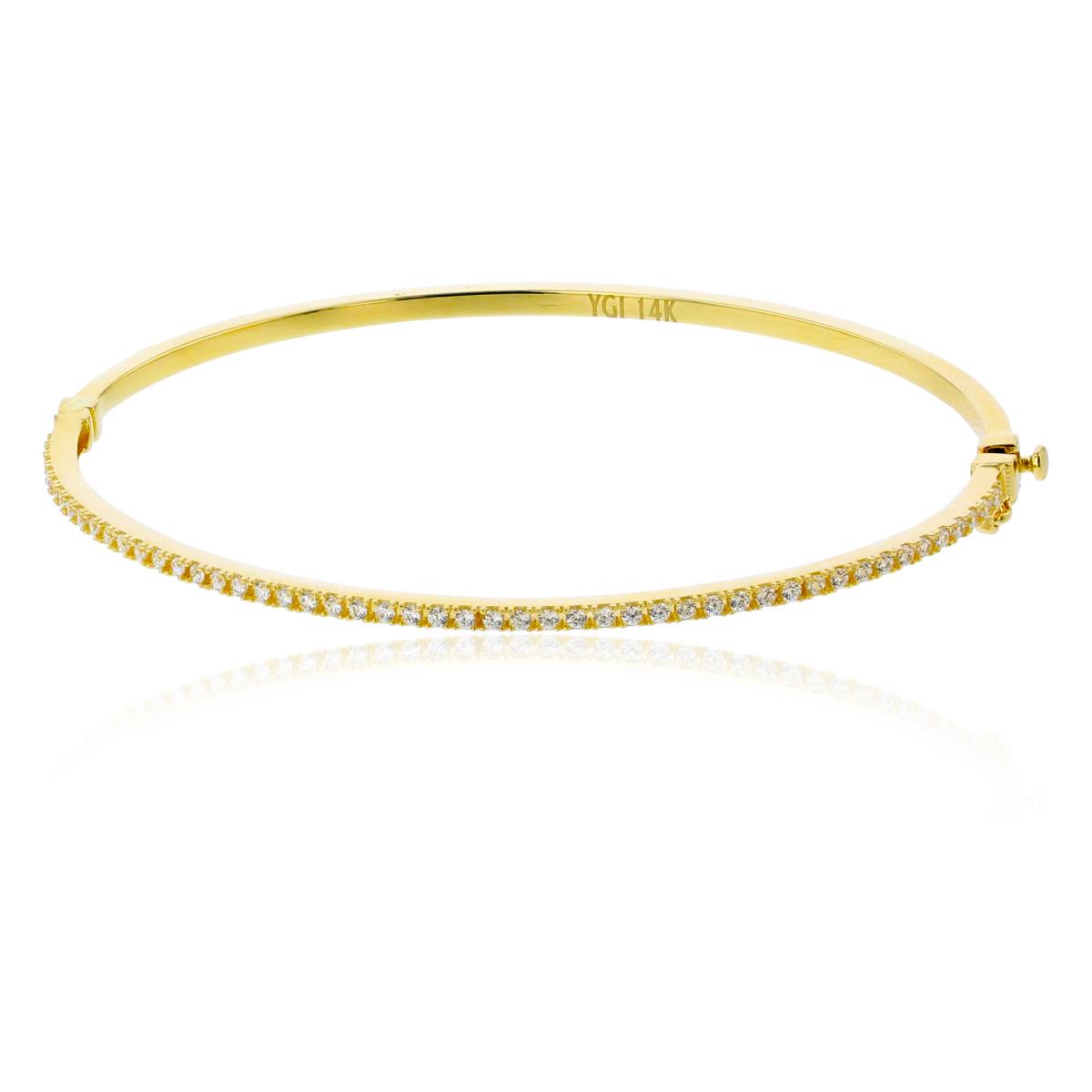 14K Yellow Gold Paved CZ Bangle