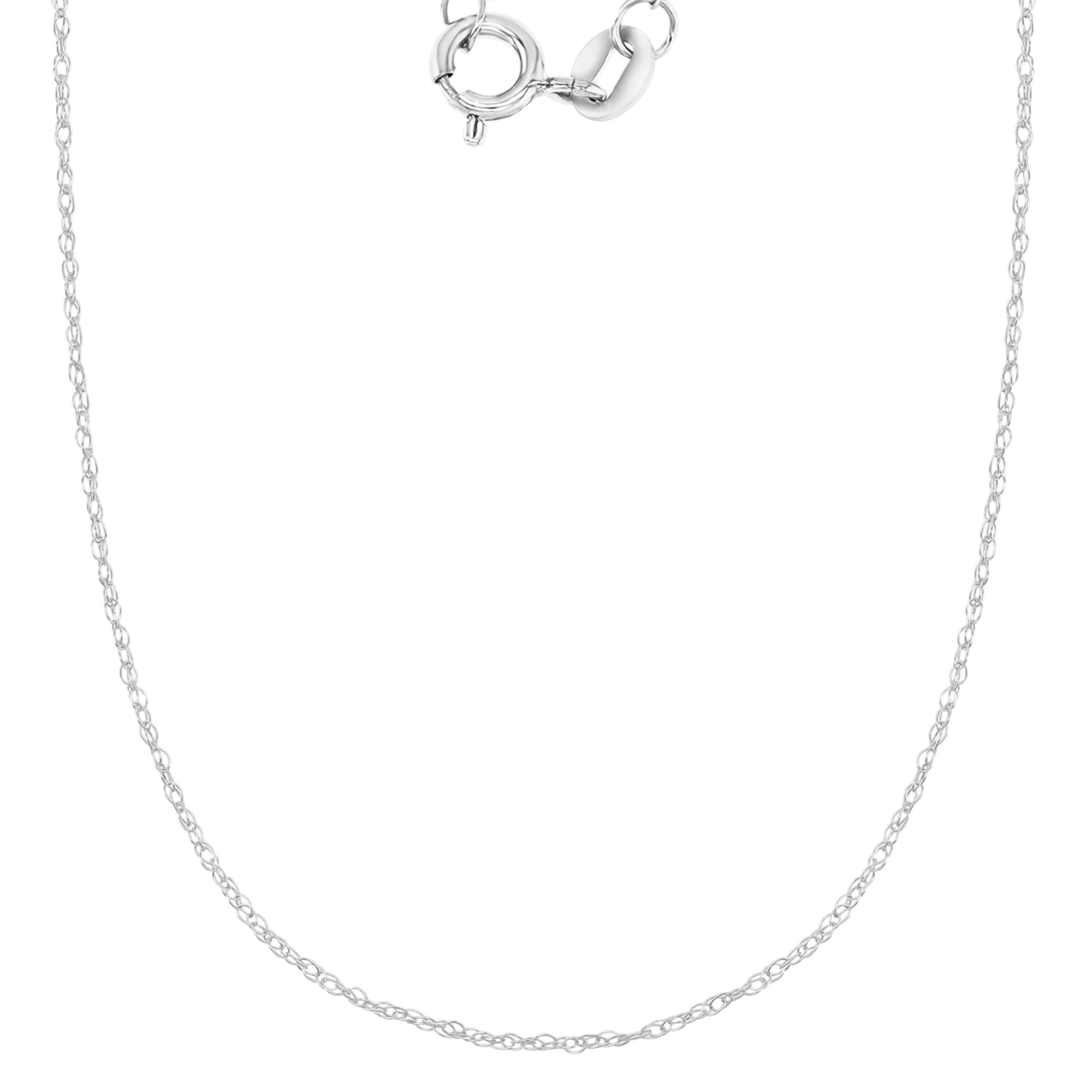 14K White Gold 0.85mm 18" 6R Rope Chain
