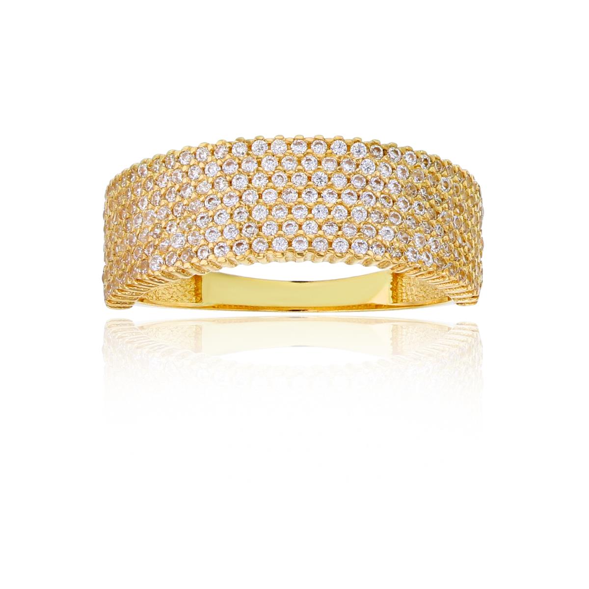 10K Yellow Gold Multi-Row Micropave CZ Fashion Ring