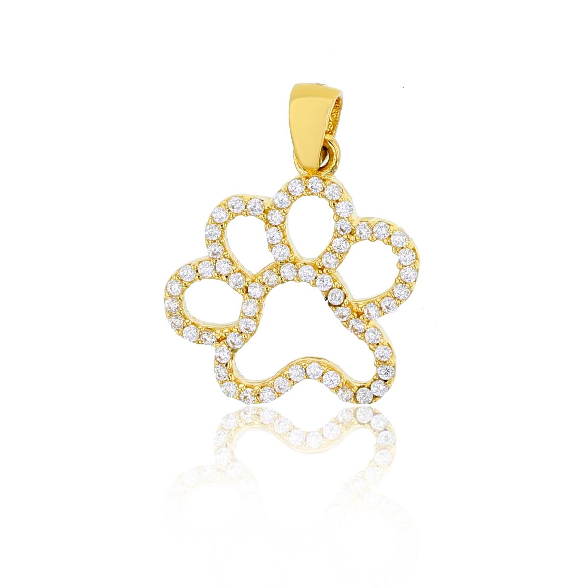 10K Yellow Gold Micropave Paw Pendant