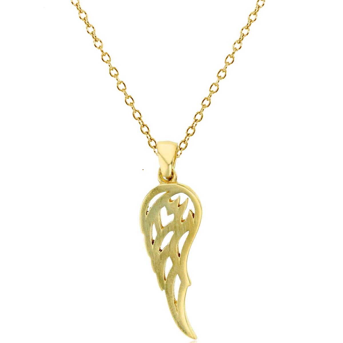 10K Yellow Gold High Polished Wing 18" Necklace