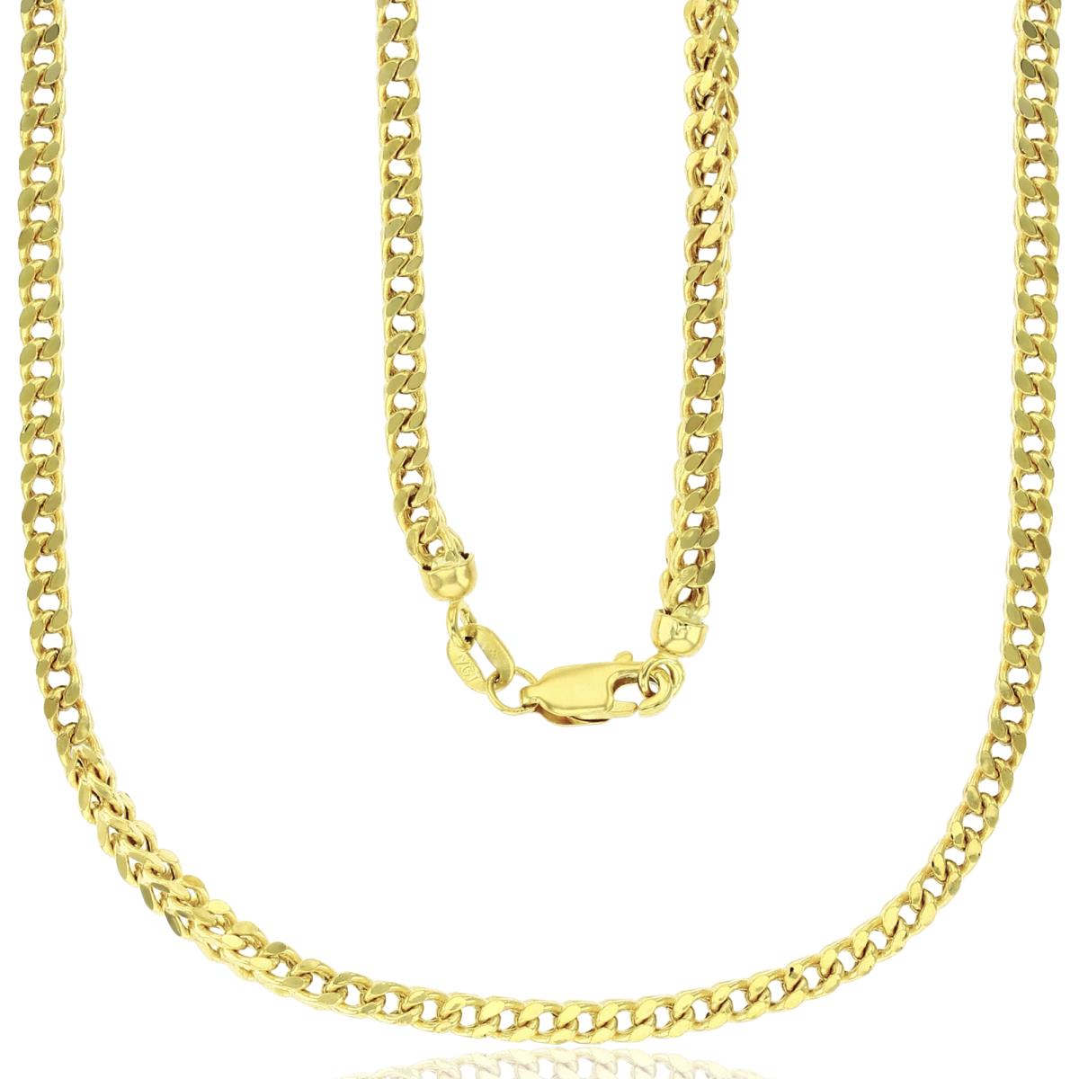 14K Yellow Gold 3.00mm 24" 080 Hollow Franco Chain