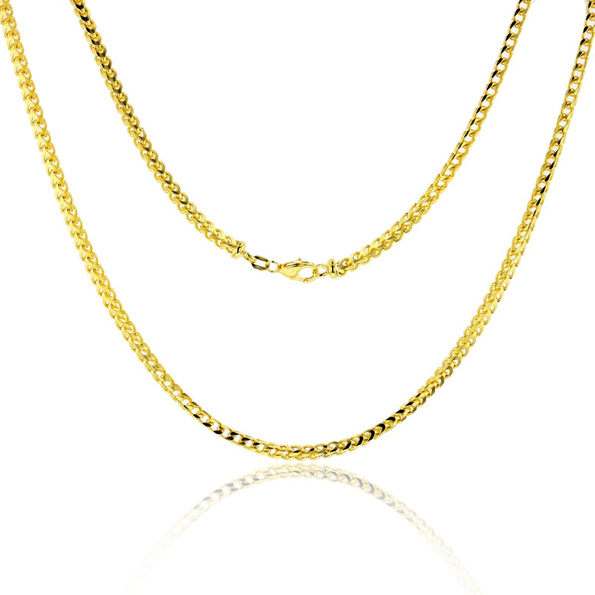 14K Yellow Gold 3.70mm 24" 120 Solid Franco Chain