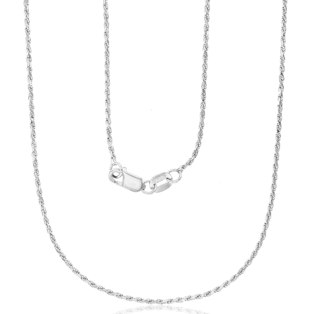 14K White Gold 16" 010 1.10MM Rope Chain