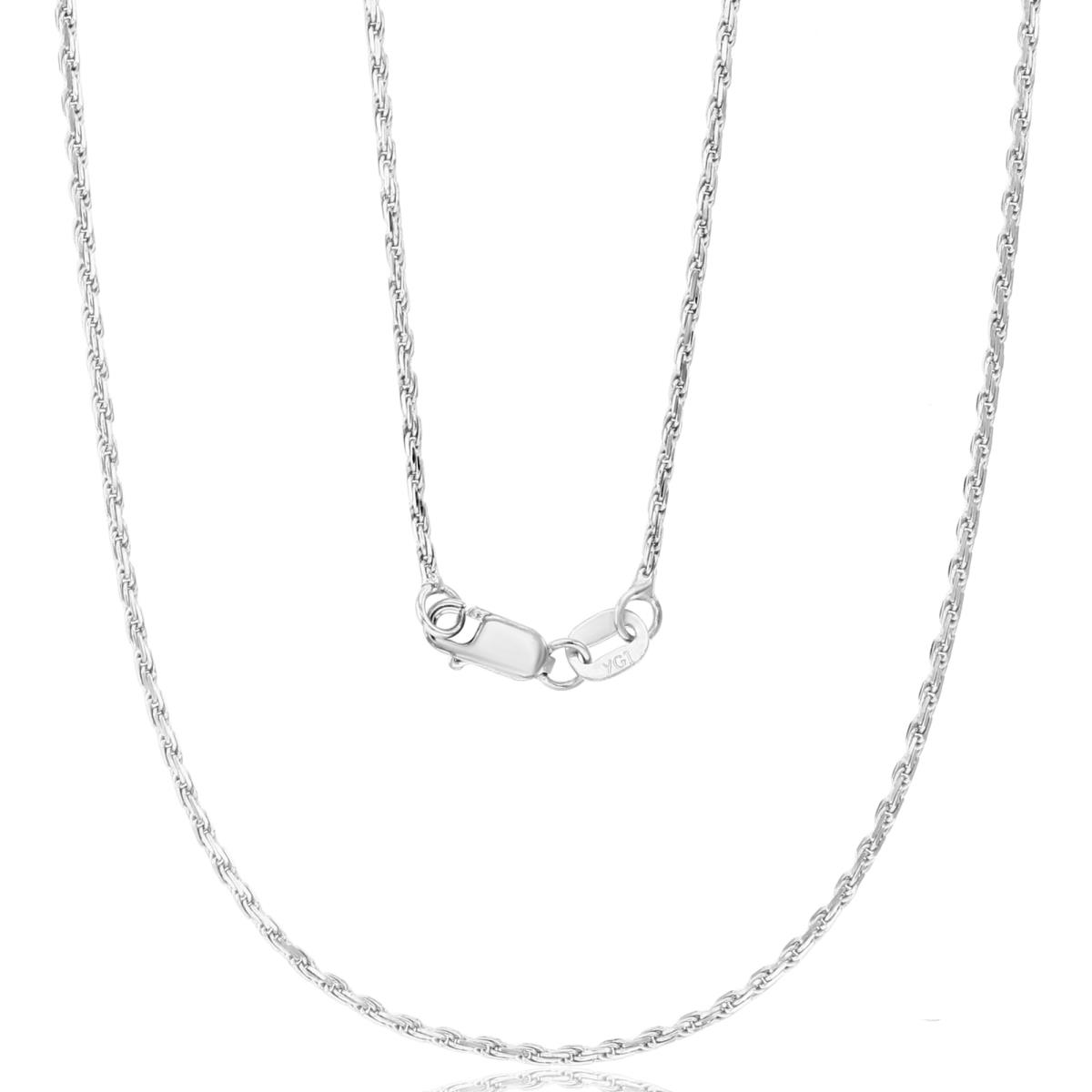 14K White Gold 16" 012 1.25MM Rope Chain