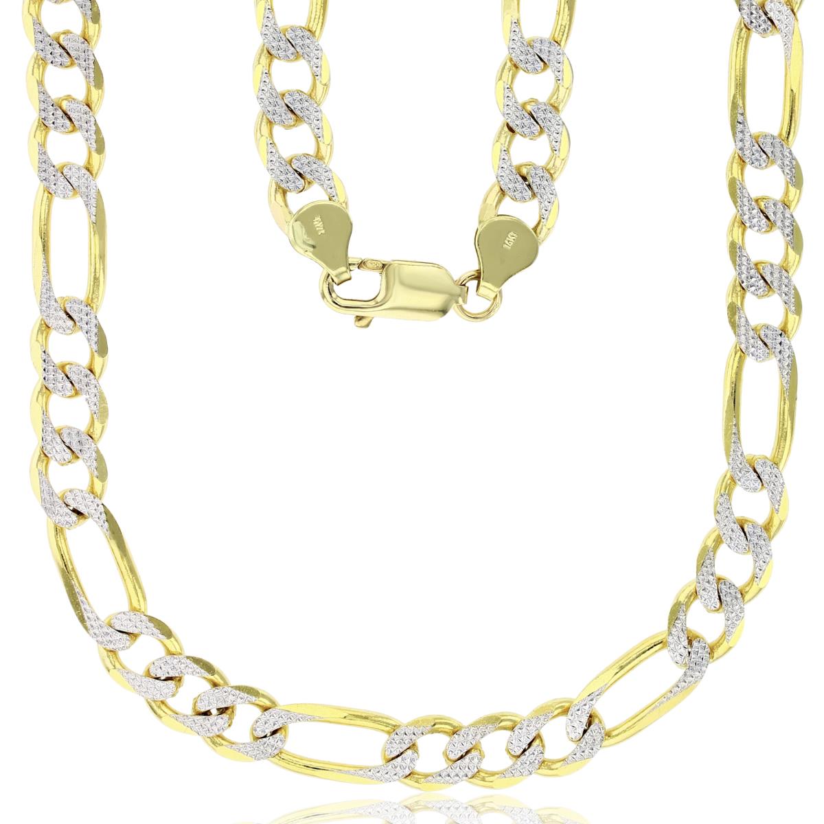 14K Gold Two Tone 26" 8.30mm Figaro 210 Chain