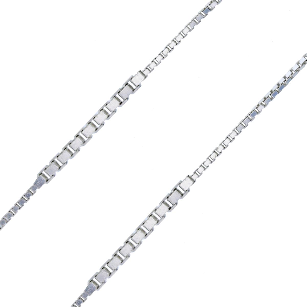 Sterling Silver Silver-Plated 1.15mm 7.5" & 18" 073 DC Box Chains (Set of 2)
