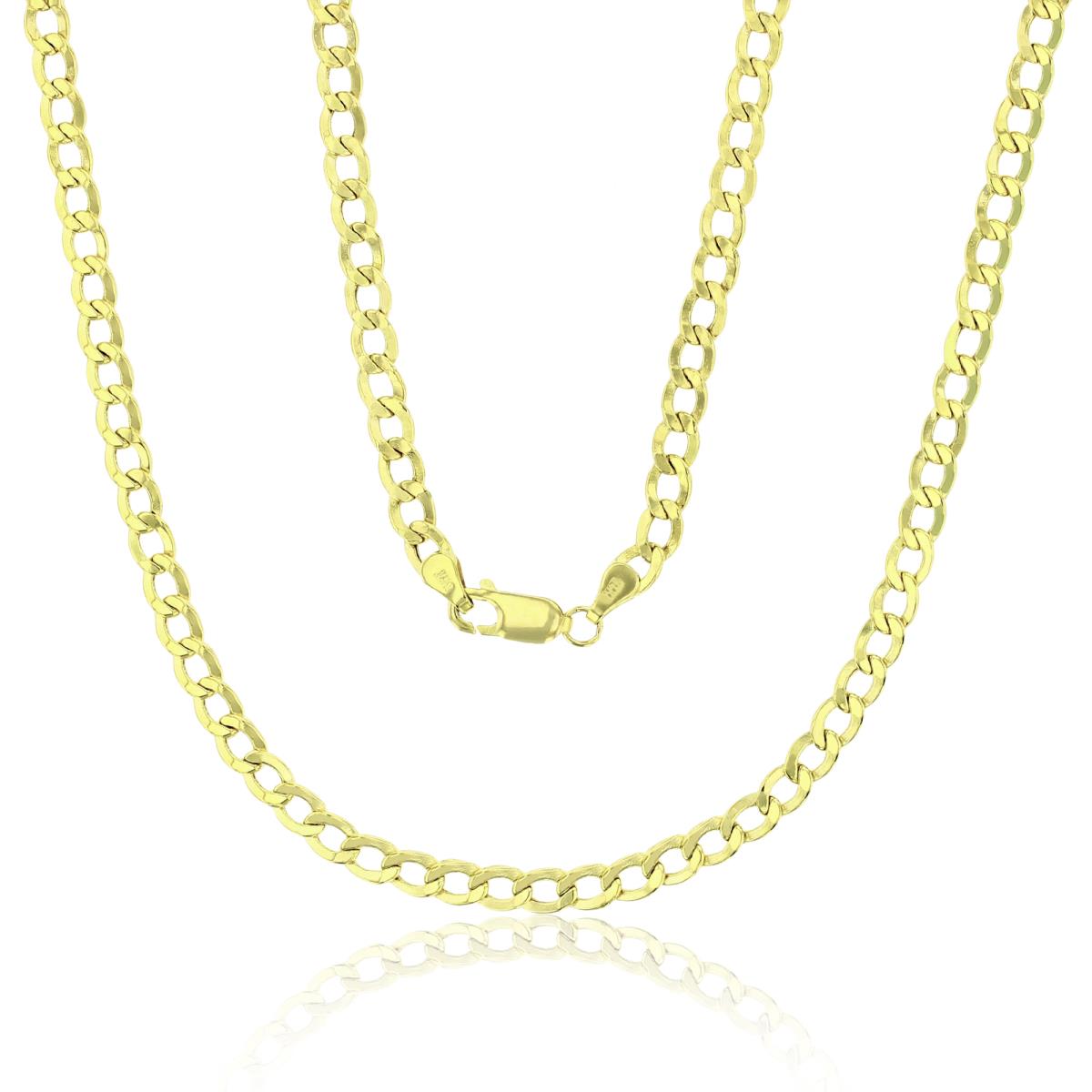 14K Yellow Gold 4.00mm 26" Hollow Cuban 100 Chain