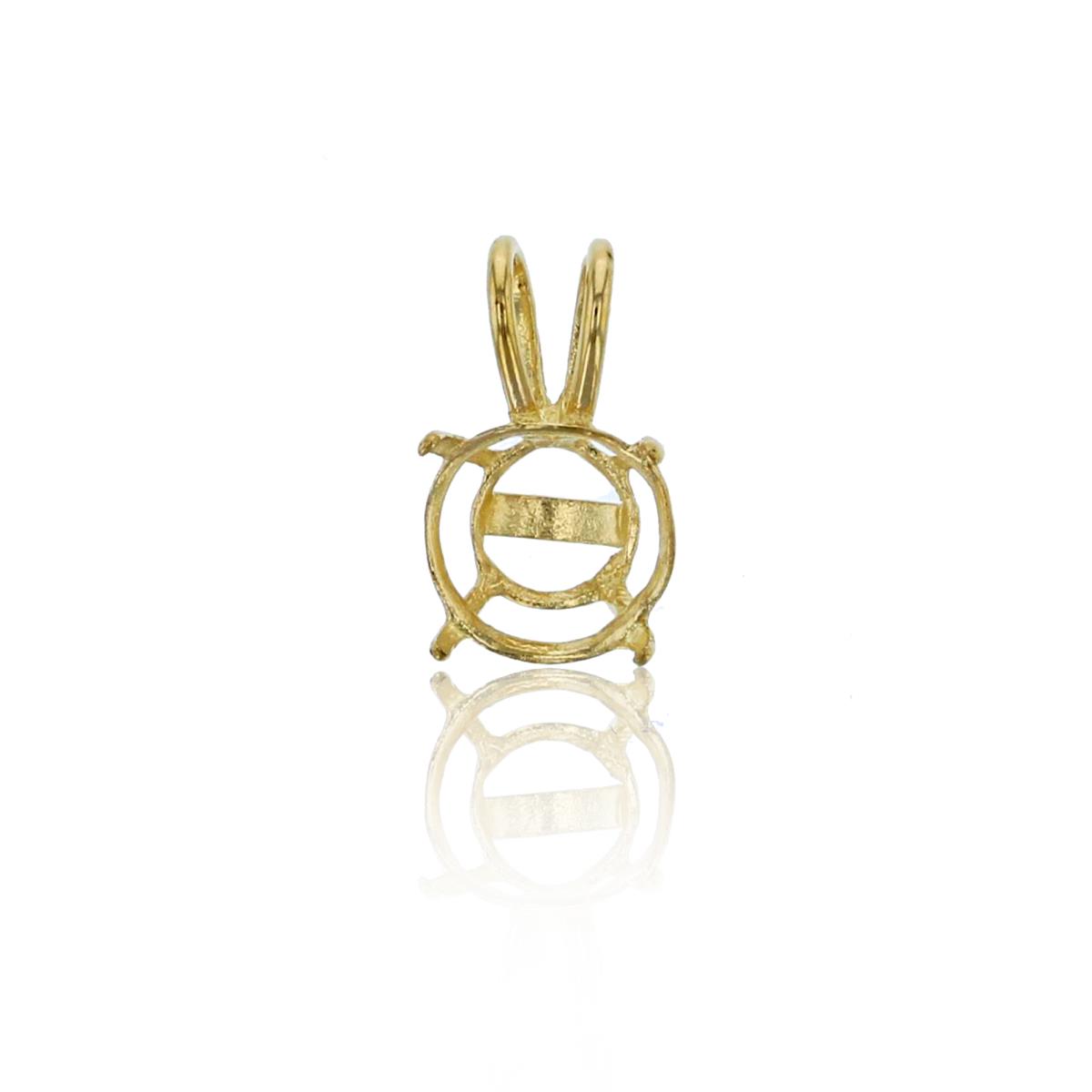 10K Yellow Gold 4.25mm Rd Rabbit Ear Pendant Basket 
