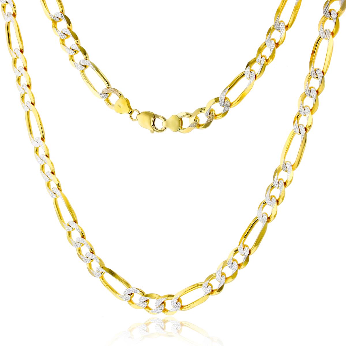 14k Gold Two-Tone 10.00mm 28" Solid Figaro 250 Chain