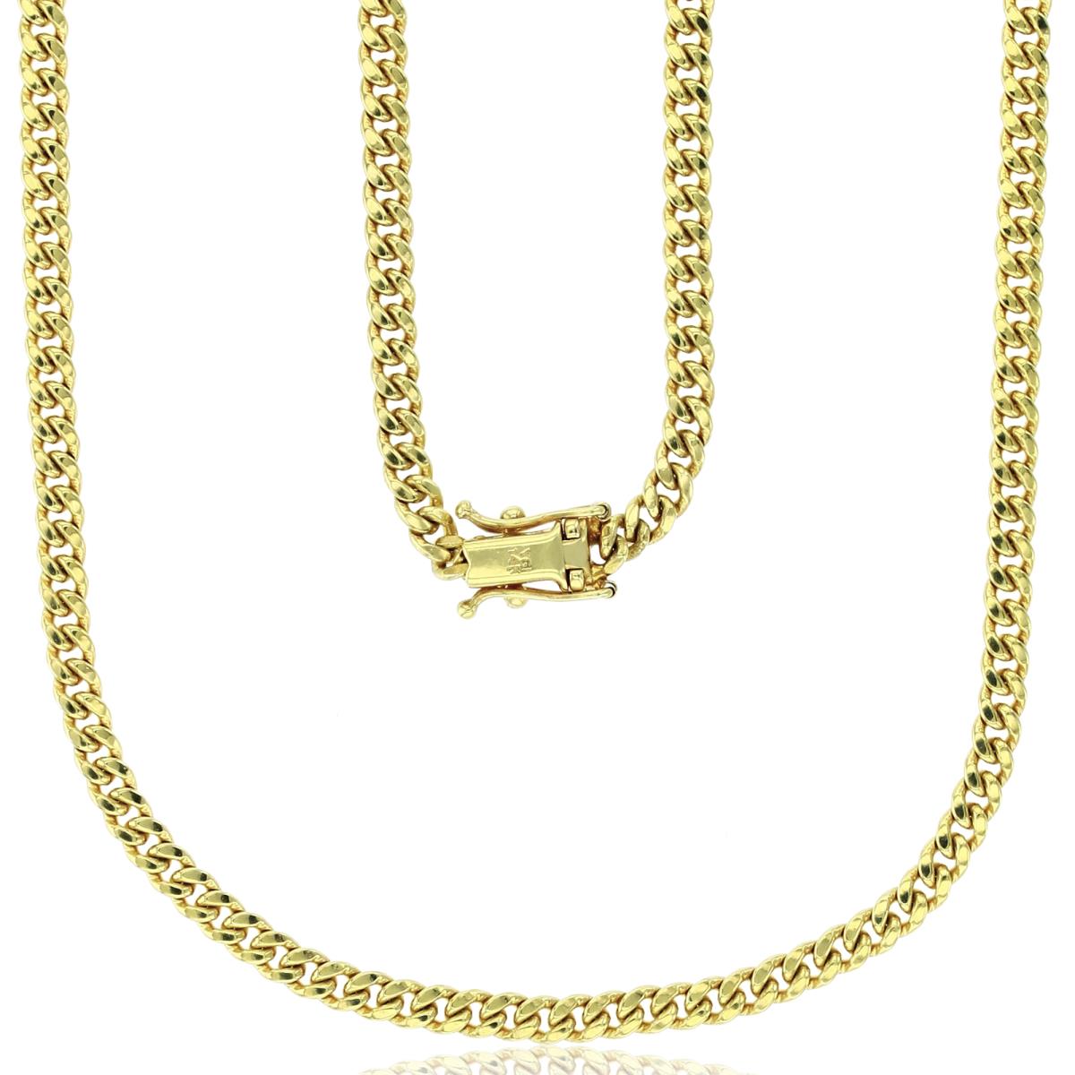 14K Yellow Gold 28" 100 Solid 3MM Miami Cuban Chain with Box Lock