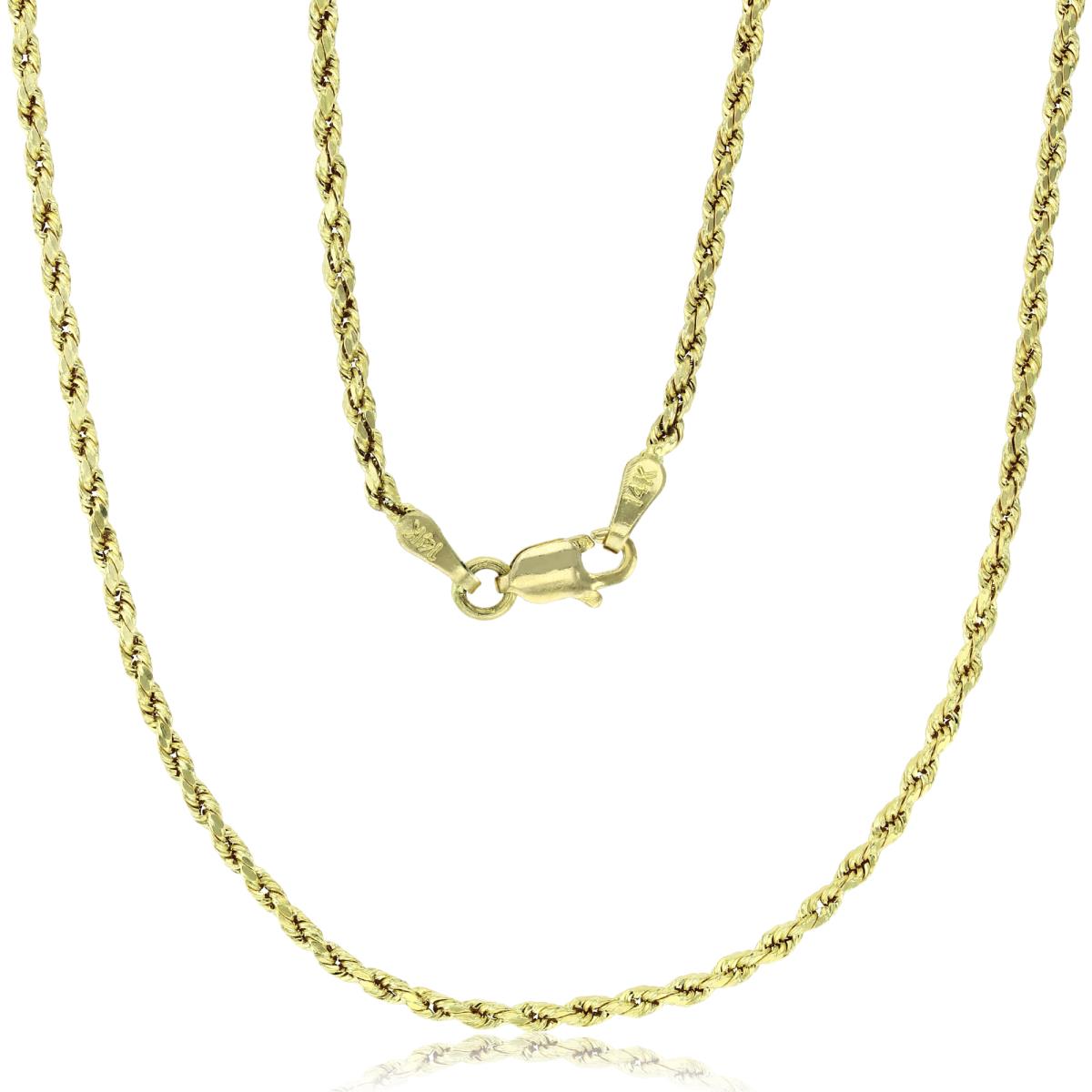 14k Yellow Gold DC Hollow Rope 014 18" Chain