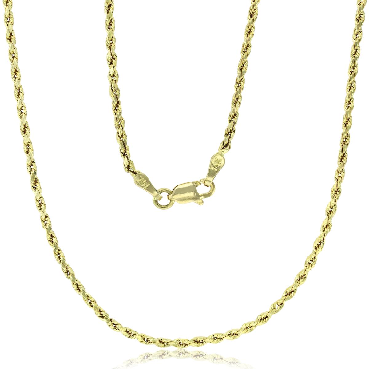 14k Yellow Gold DC Hollow Rope 014 20" Chain