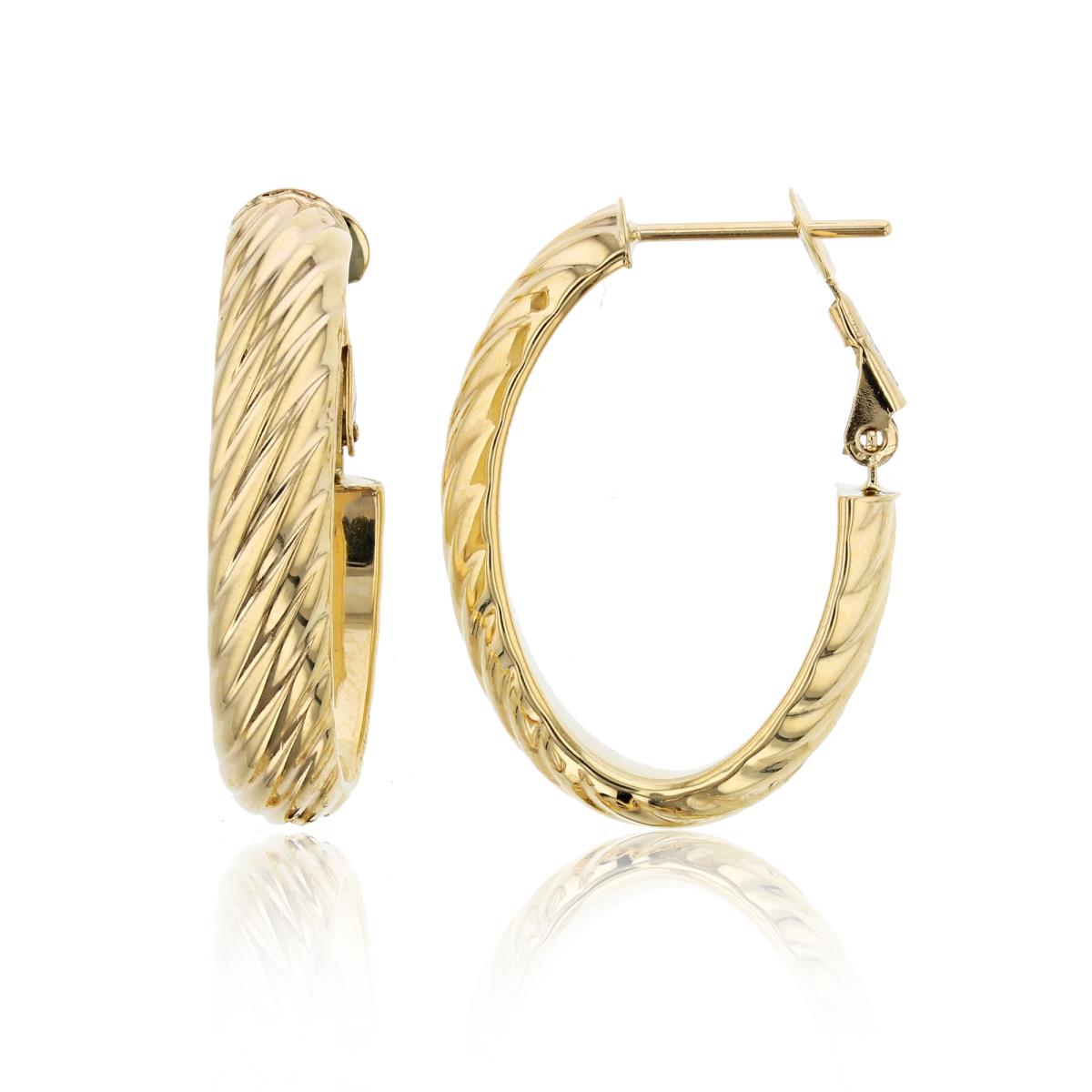 10K Yellow Gold 28X5.5mm Twist Hoop Earring