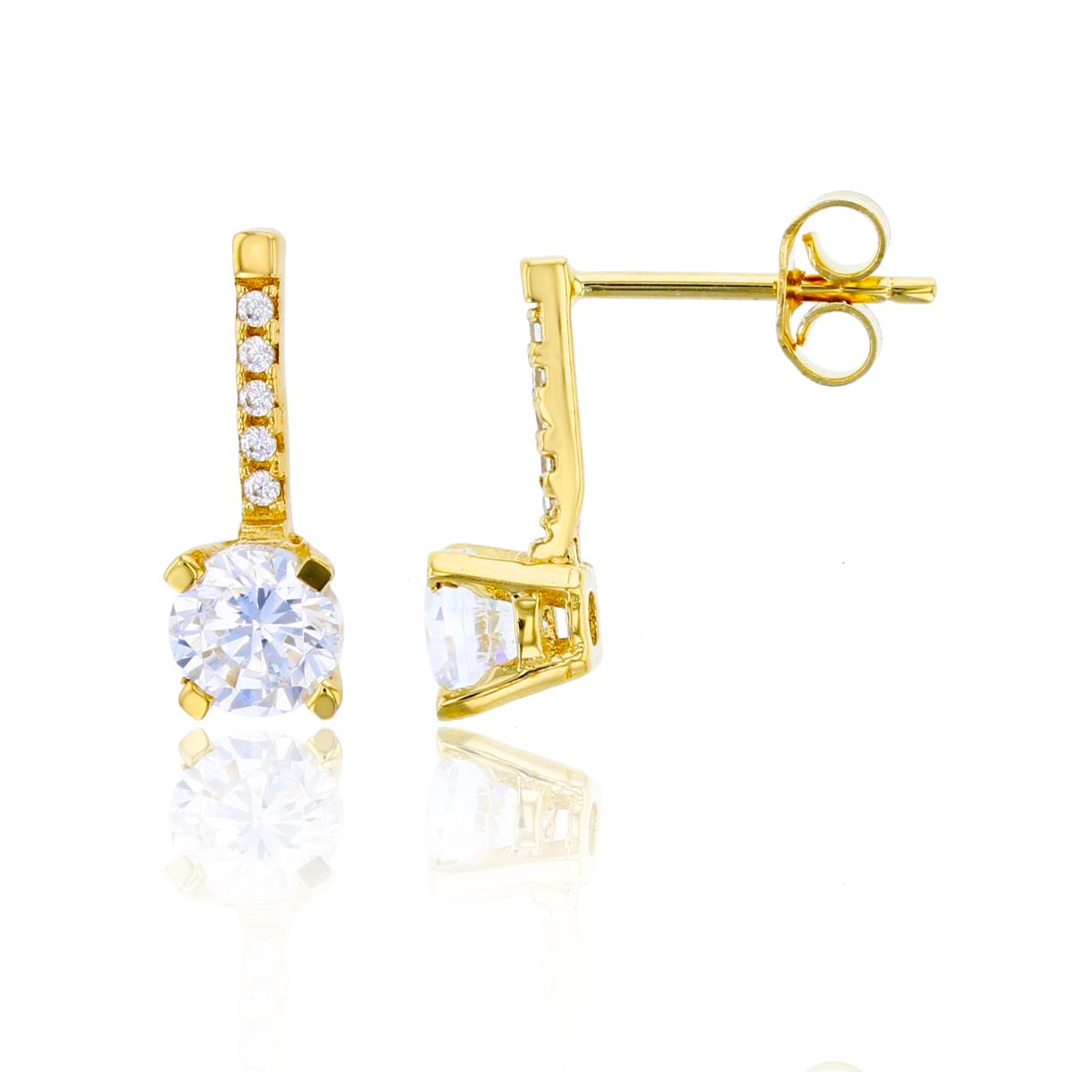 14K Yellow Gold 5.25mm Rnd CZ Solitaire Earring