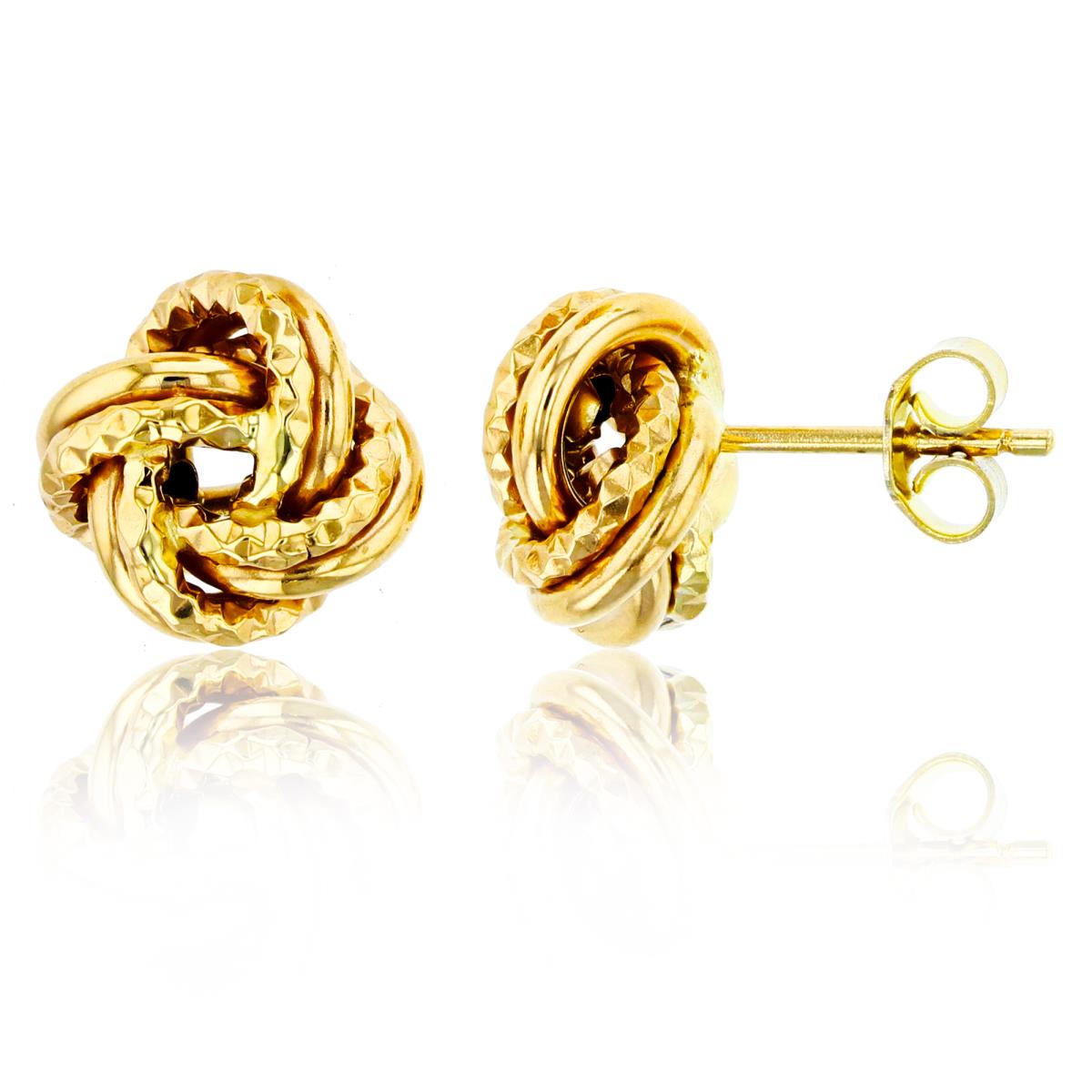 14K Yellow Gold Invert Knot Stud Earring