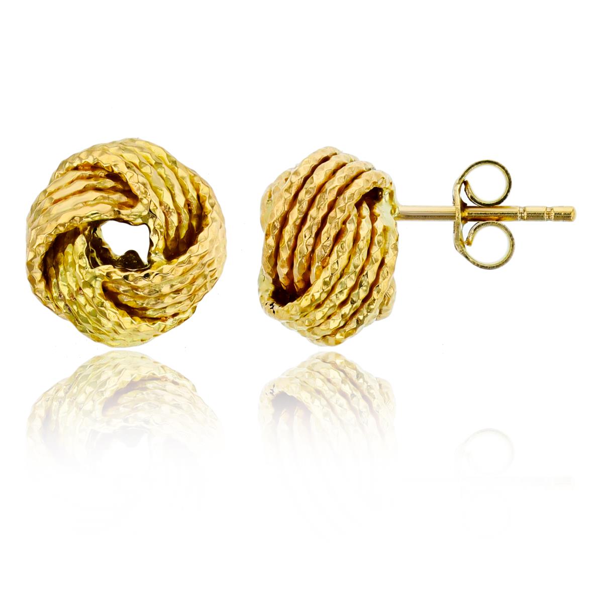 14K Yellow Gold Invert Knot Stud Earring