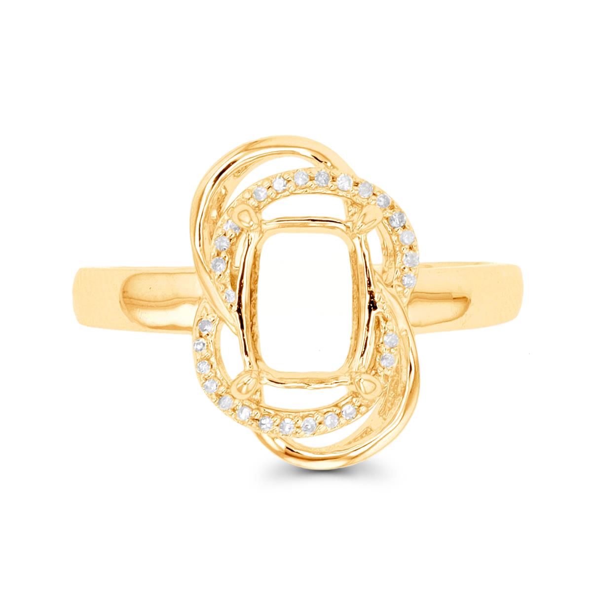 14K Yellow Gold 0.09 CTTW Rnd Diamond Knot Semi Mount Ring