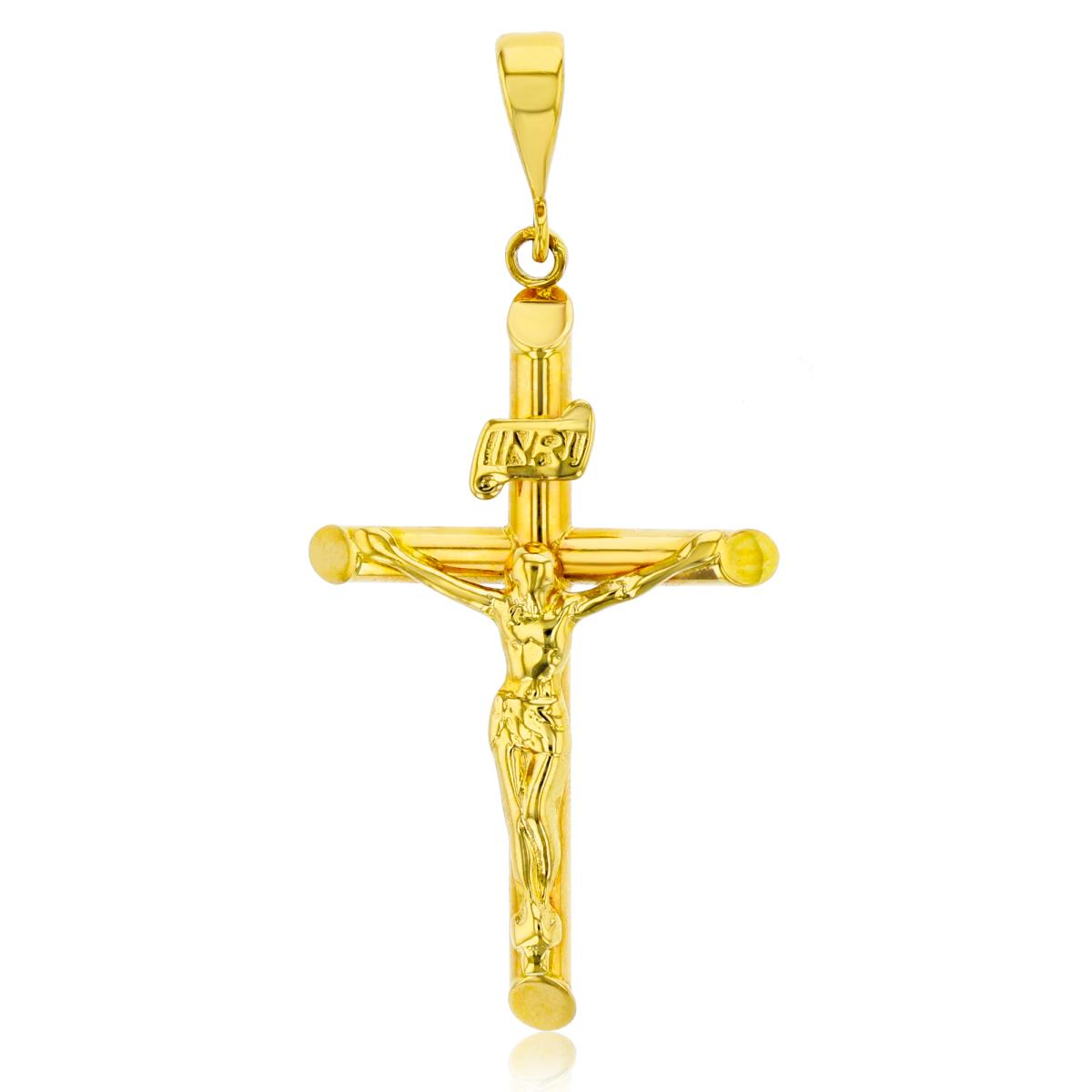 14K Yellow Gold 42x20mm Crucifix Cross Pendant