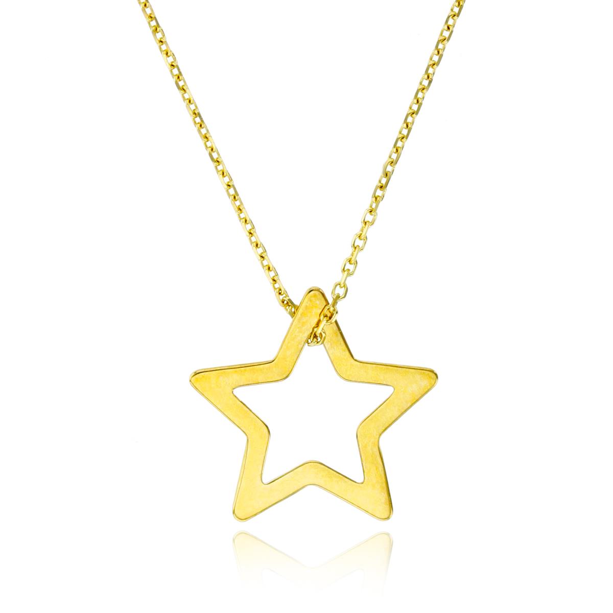 14K Yellow Gold Open Star 17" Necklace