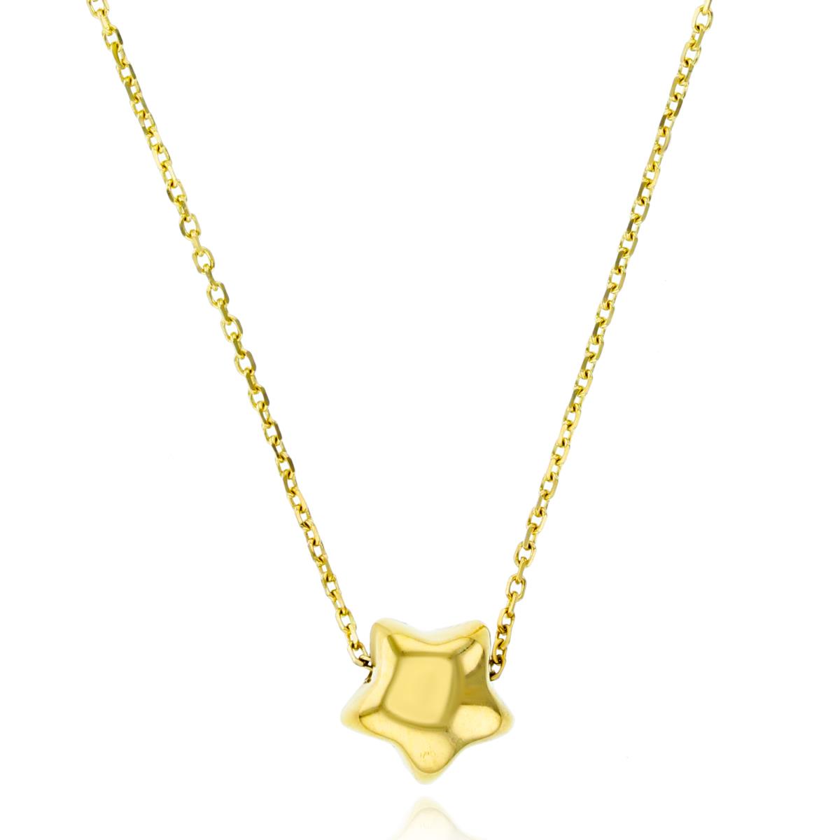 14K Yellow Gold Polished Chubby Star 18" Necklace