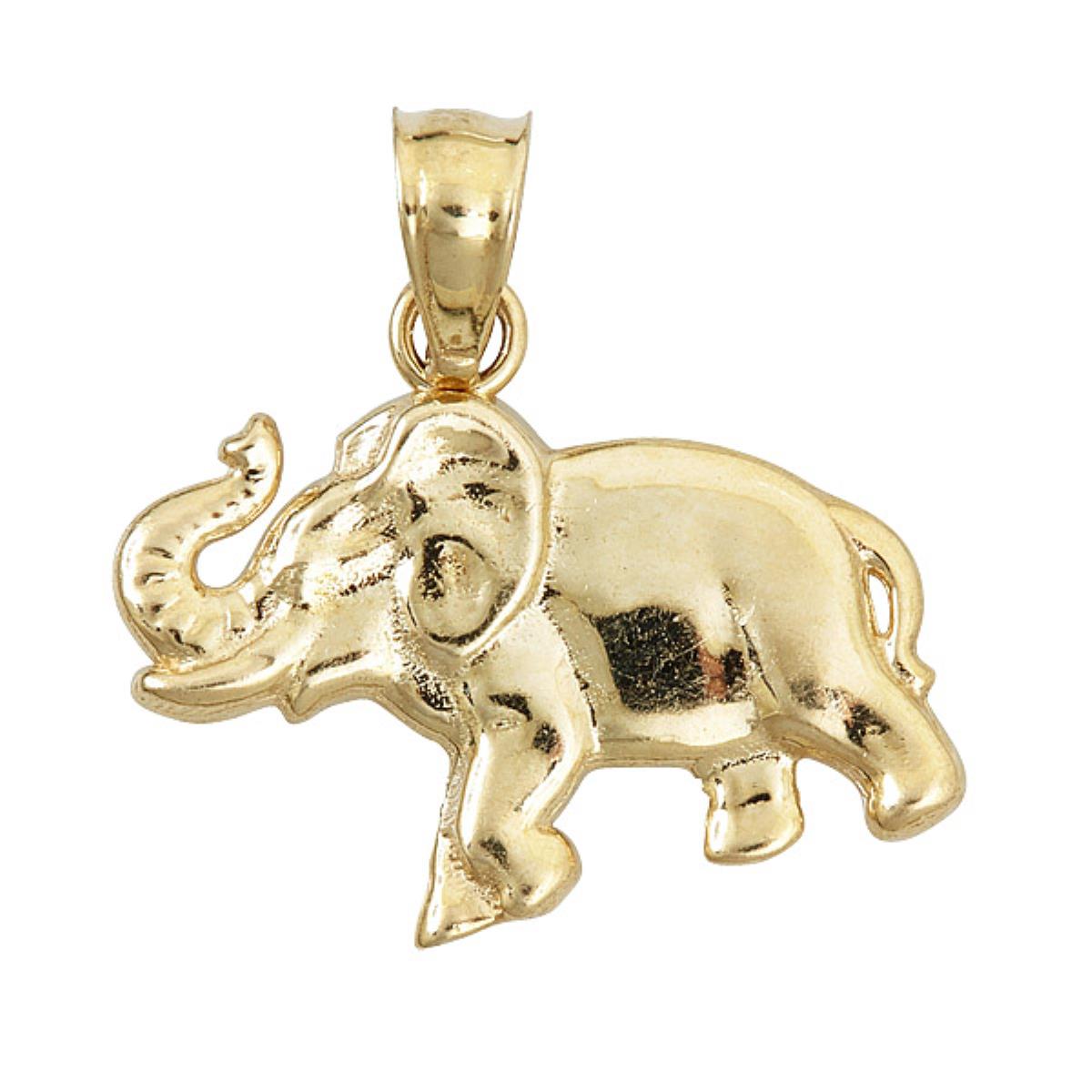 10K Yellow Gold Baby Elephant Dangling Pendant