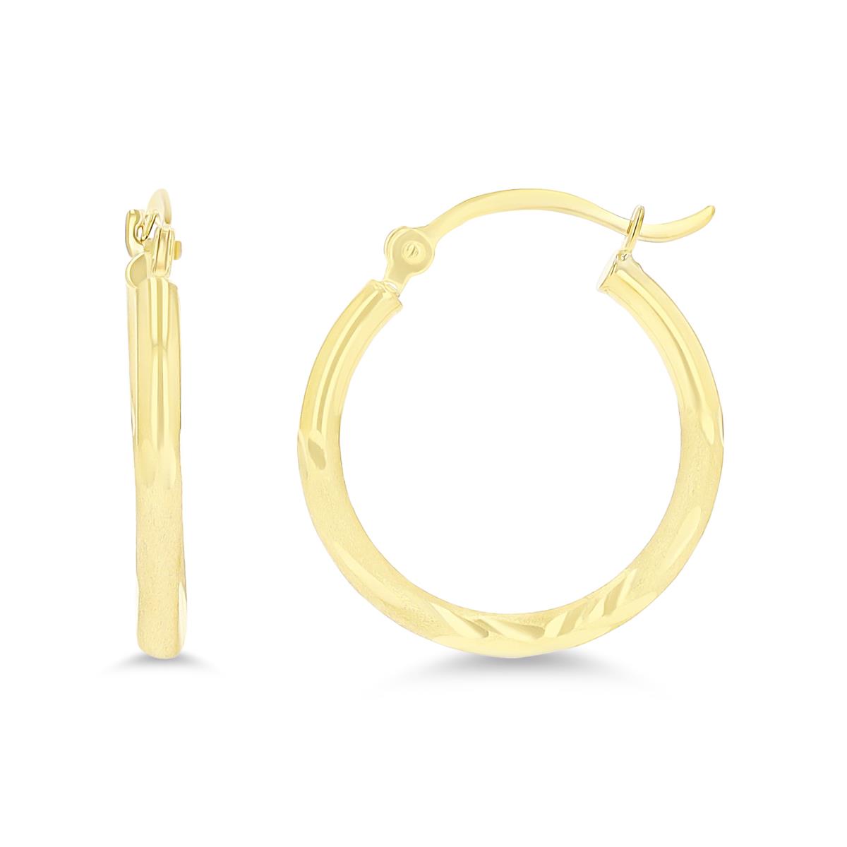 10K Yellow Gold 2X20MM DC Hoop Earrings