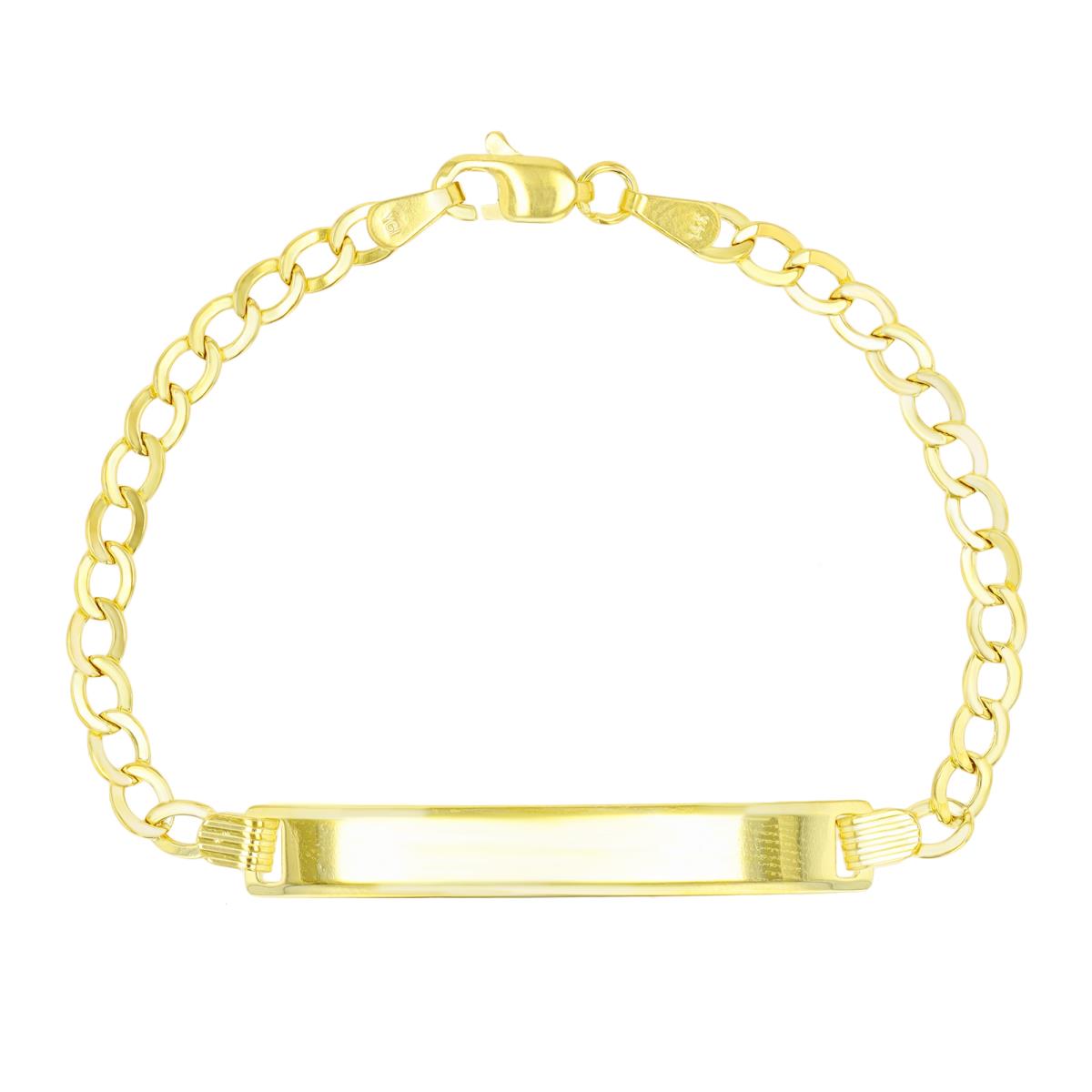 14K Yellow Gold 080 Hollow Curb 6" Baby ID Bracelet