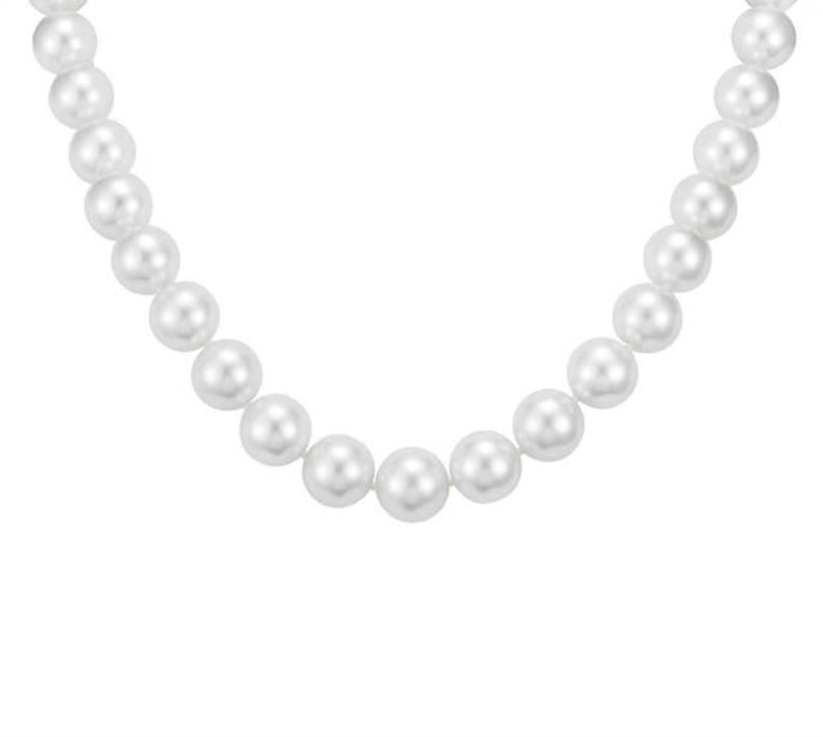 Sterling Silver 5.5-6.5mm Pearls 16" Necklace with FishHook Clasp