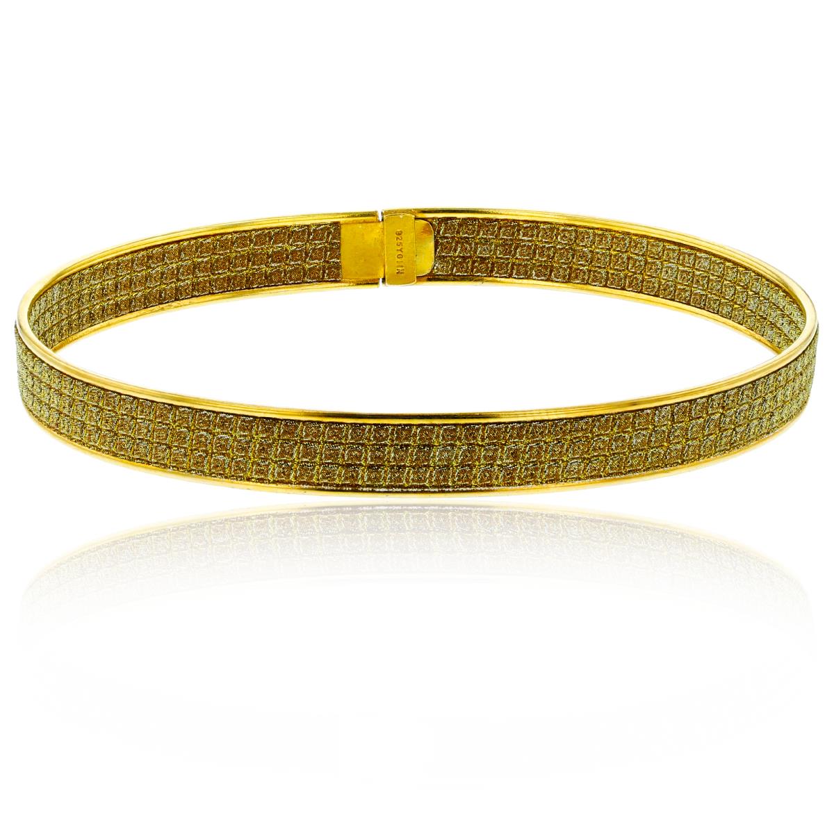 Sterling Silver Yellow 2-Sides Honey Glittered Bangle