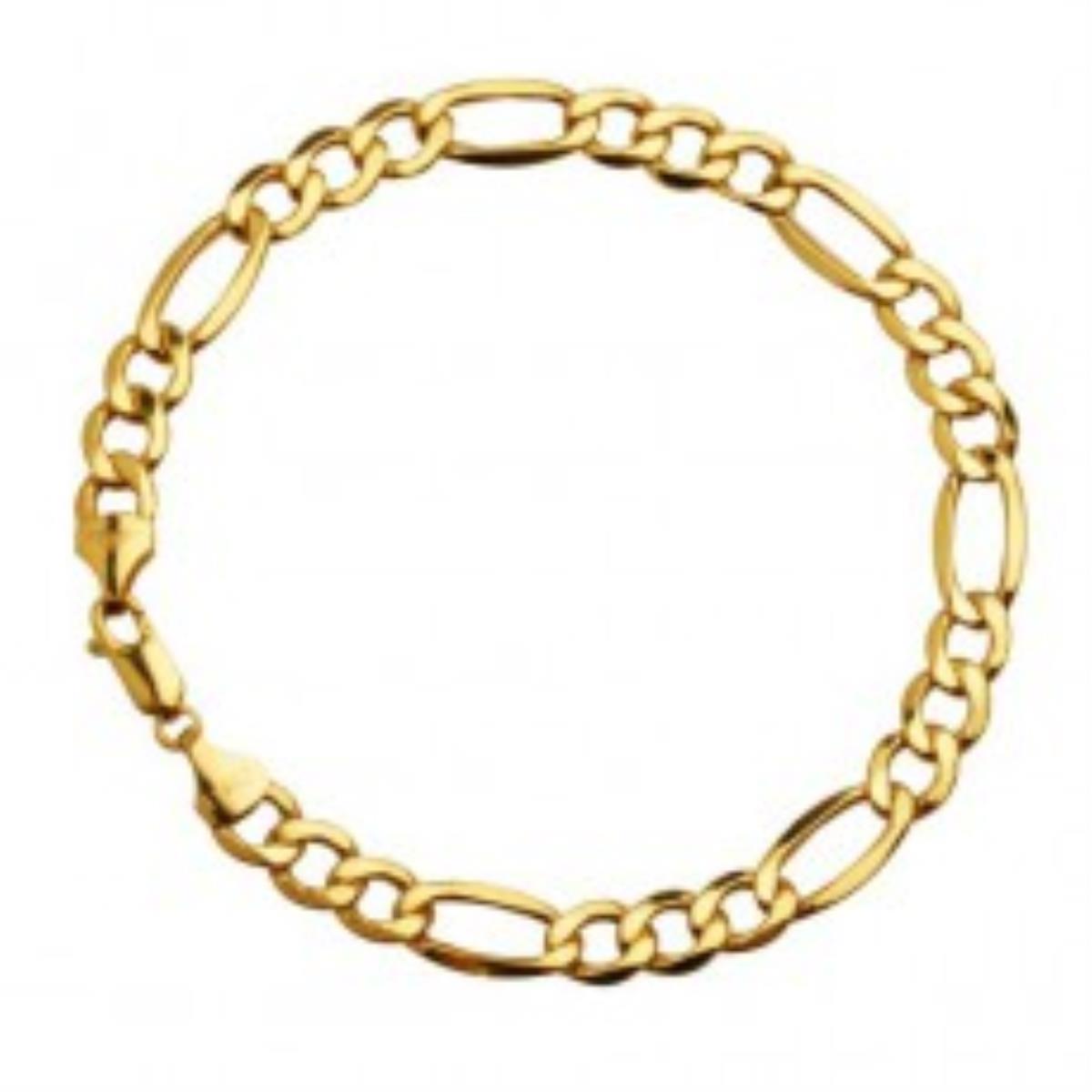 10K Yellow Gold 8.30mm 8.5" Solid Figaro 210 Chain Bracelet