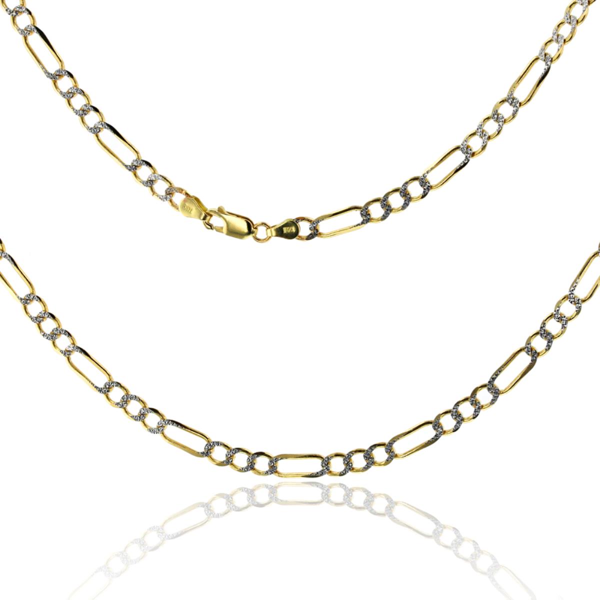 10K Gold Two Tone 5MM 20" Figaro 120 Chain
