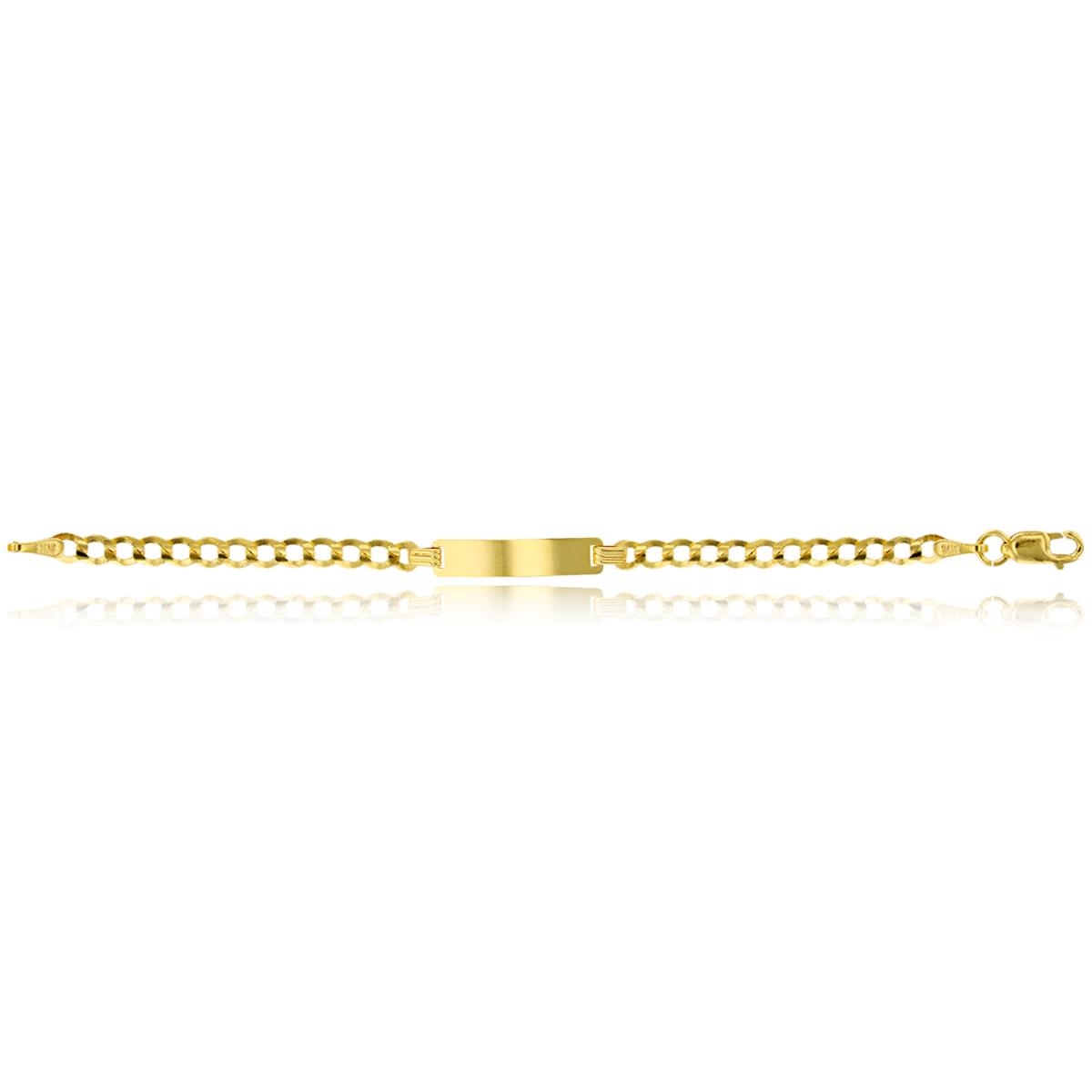 10K Yellow Gold 7MM 8.50" Cuban 180 ID Bracelet