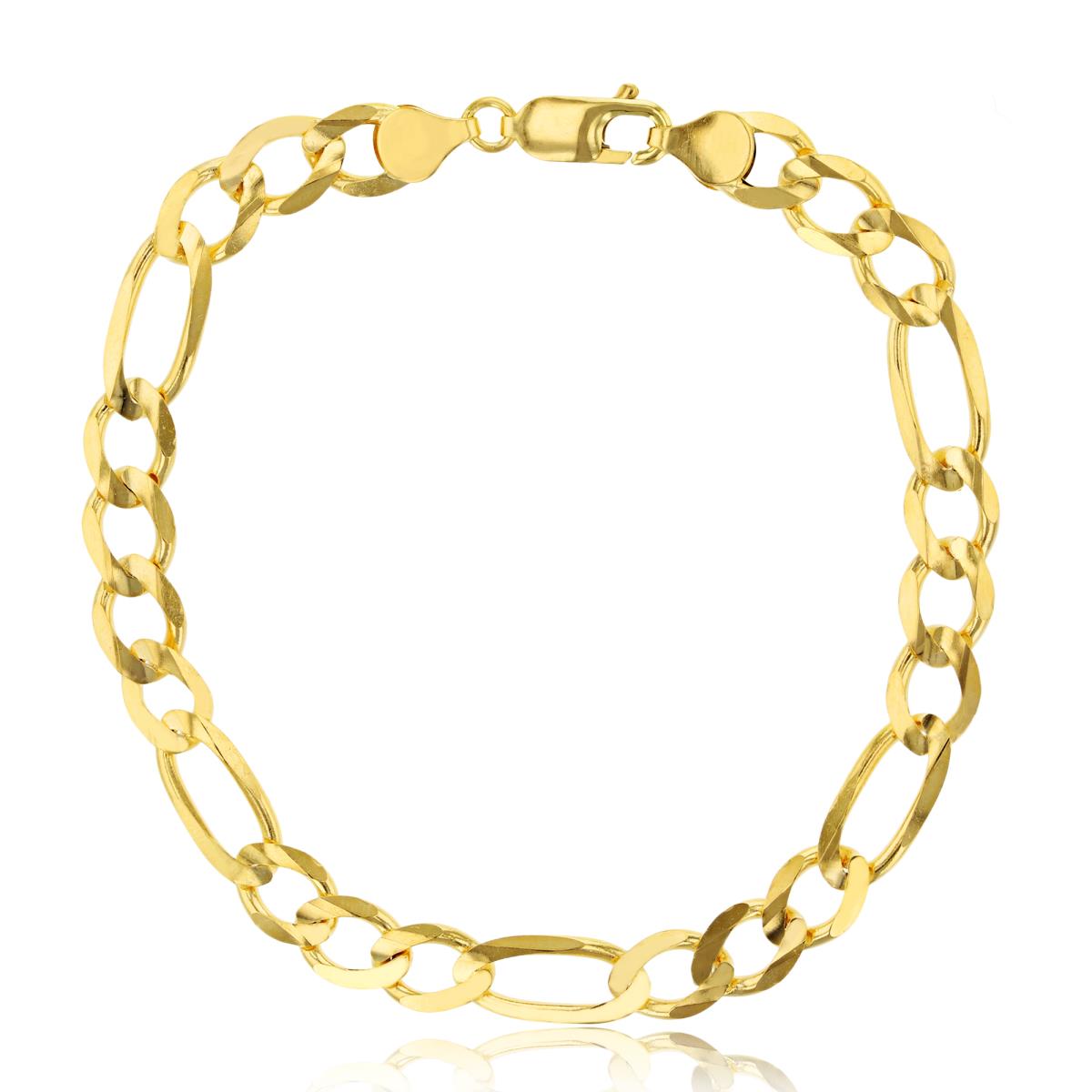 10K Yellow Gold 7.50MM 8.5" Figaro 180 Bracelet