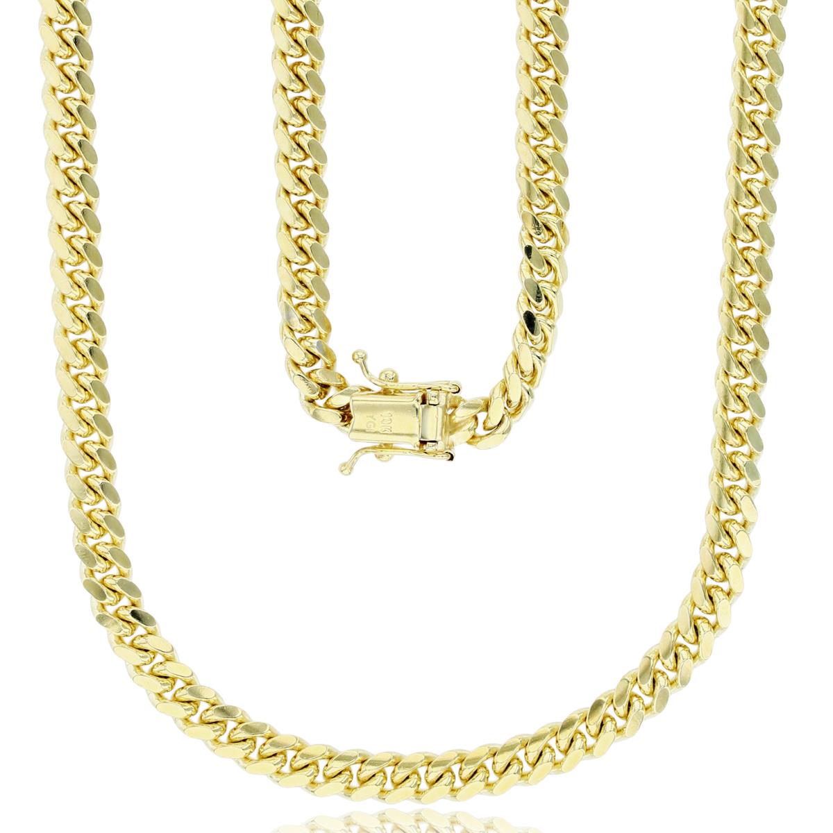10K Yellow Gold 5.85mm 22" 160 Solid Miami Cuban Chain with Box Lock