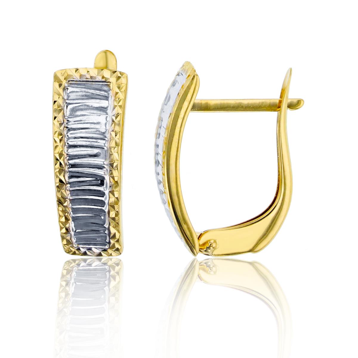 10K Two-Tone Gold 18x7mm Graduated DC Latchback Earring