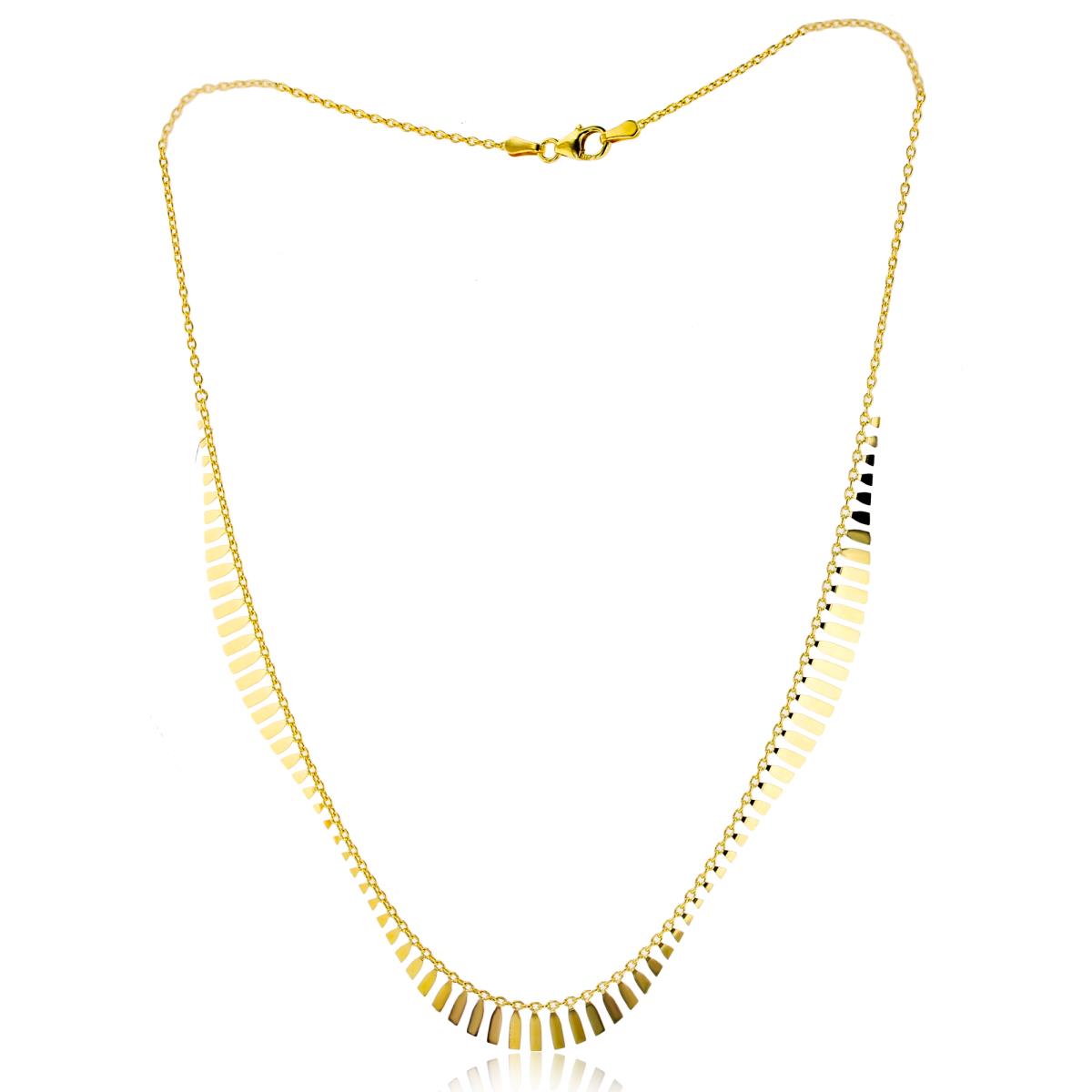 10K Yellow Gold Polished Wavy Bars Fancy 16" Necklace