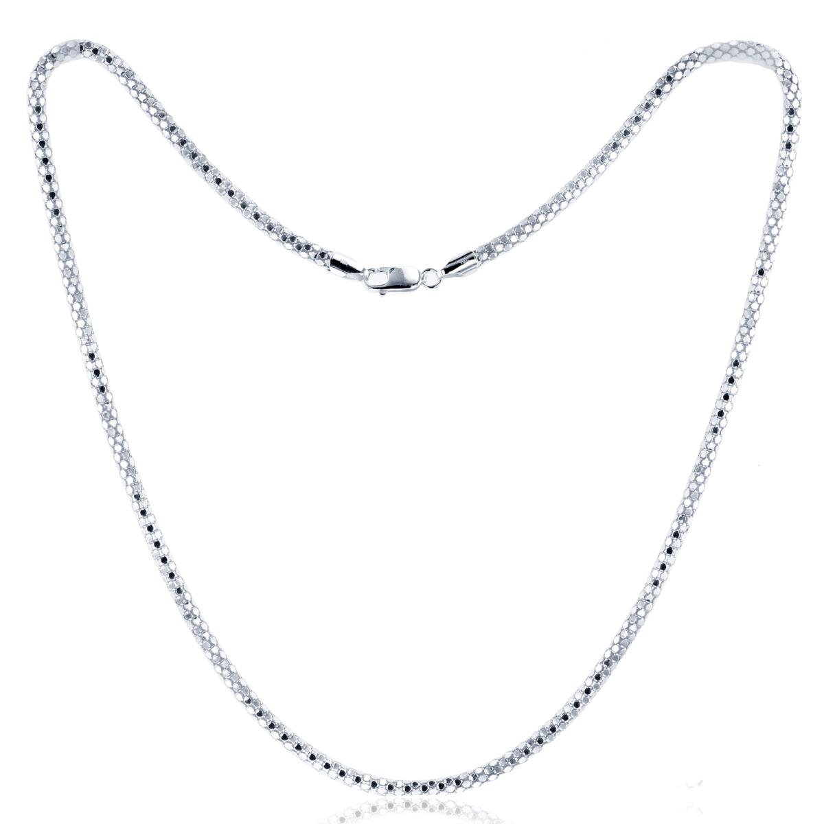 Sterling Silver Silver Plated E-Coated 4.00mm 20"Large Popcorn Chain