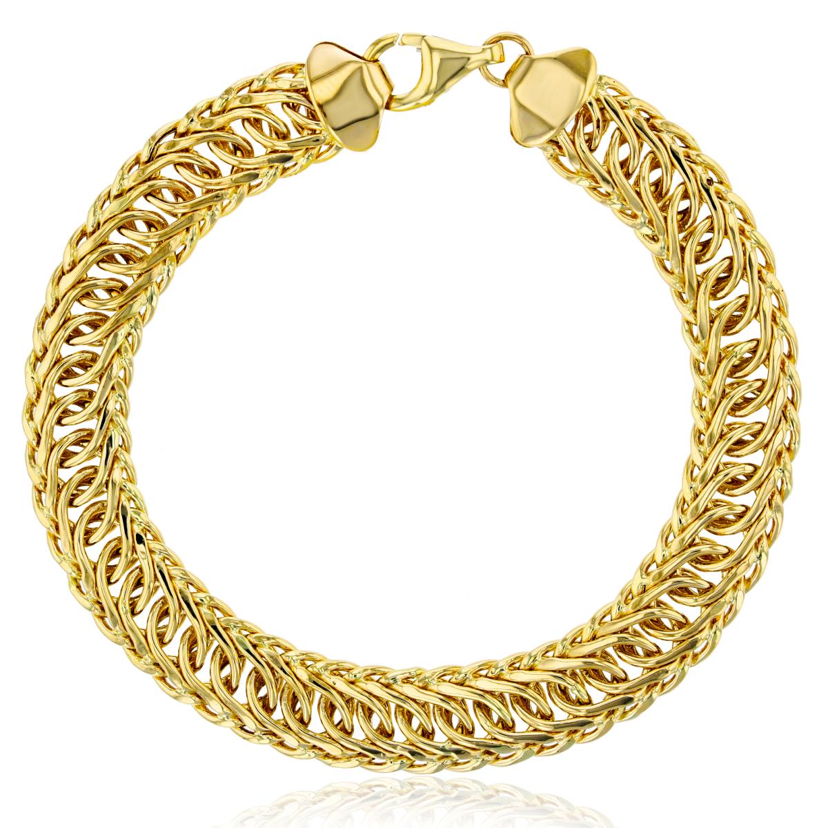 14K Yellow Gold Italian Interlace Linked 7.75" Bracelet