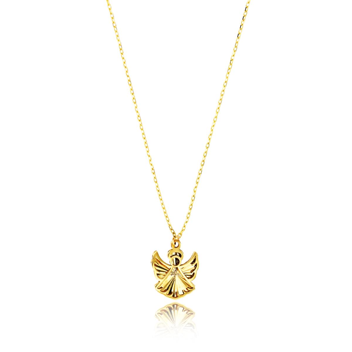 14K Yellow Gold DC Angel 16.5"+1"Necklace